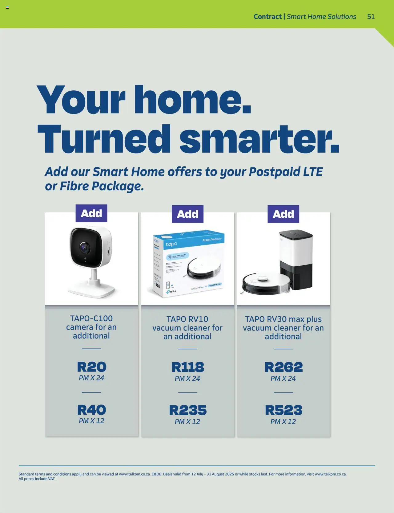 Telkom Deals │ valid from 12.07.2025 | Page: 49 | Products: Camera, Vacuum cleaner