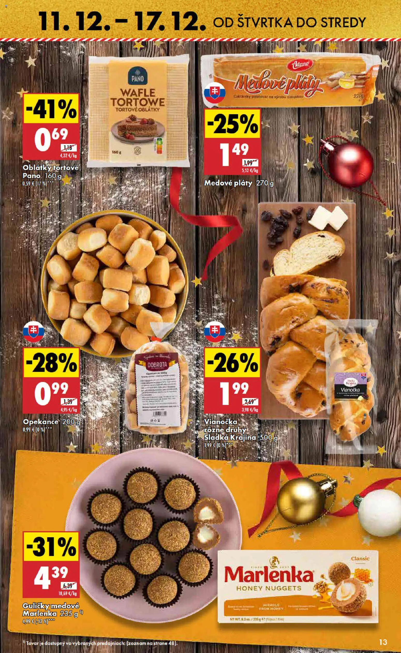 Nové Biedronka akcie – leták je platný od 11.12.2025 | Strana: 13 | Produkty: Vianočka, Marlenka