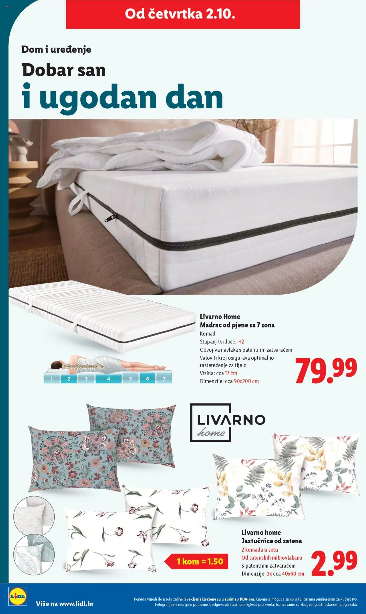 Lidl katalog | vrijedi od 29.09.2025 | Stranica: 56 | Proizvodi: Madrac