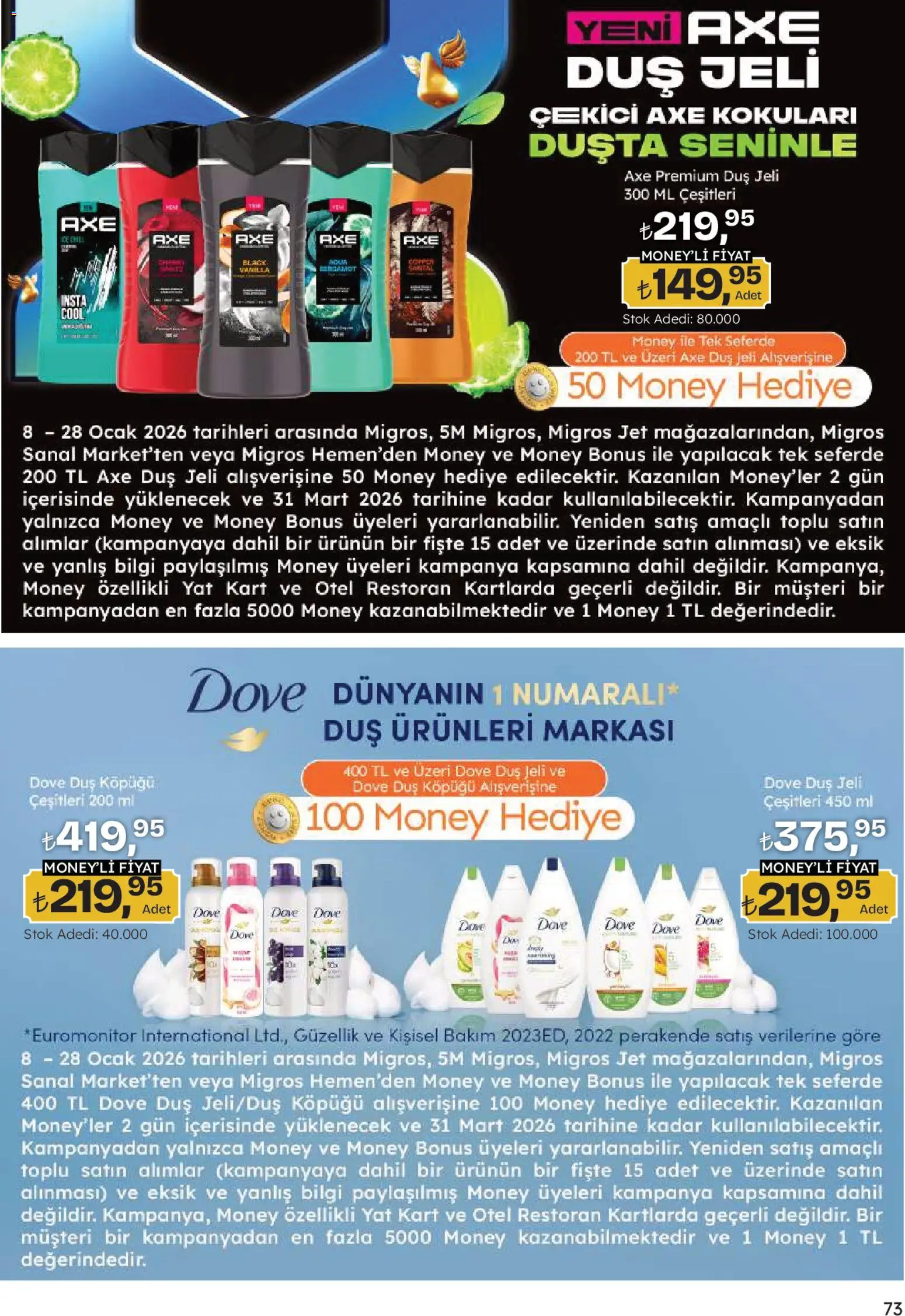 Migros Katalog - Migroskop - 08.01.2026 tarihinden itibaren geçerlidir | Sayfa: 73 | Ürünler: Duş, Duş jeli, Ocak