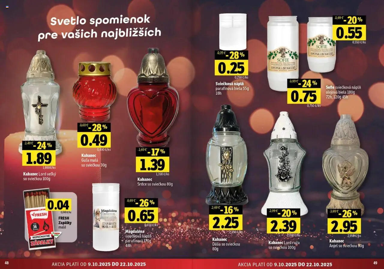Nové Fresh akcie – leták je platný od 09.10.2025 | Strana: 25 | Produkty: Svetlo