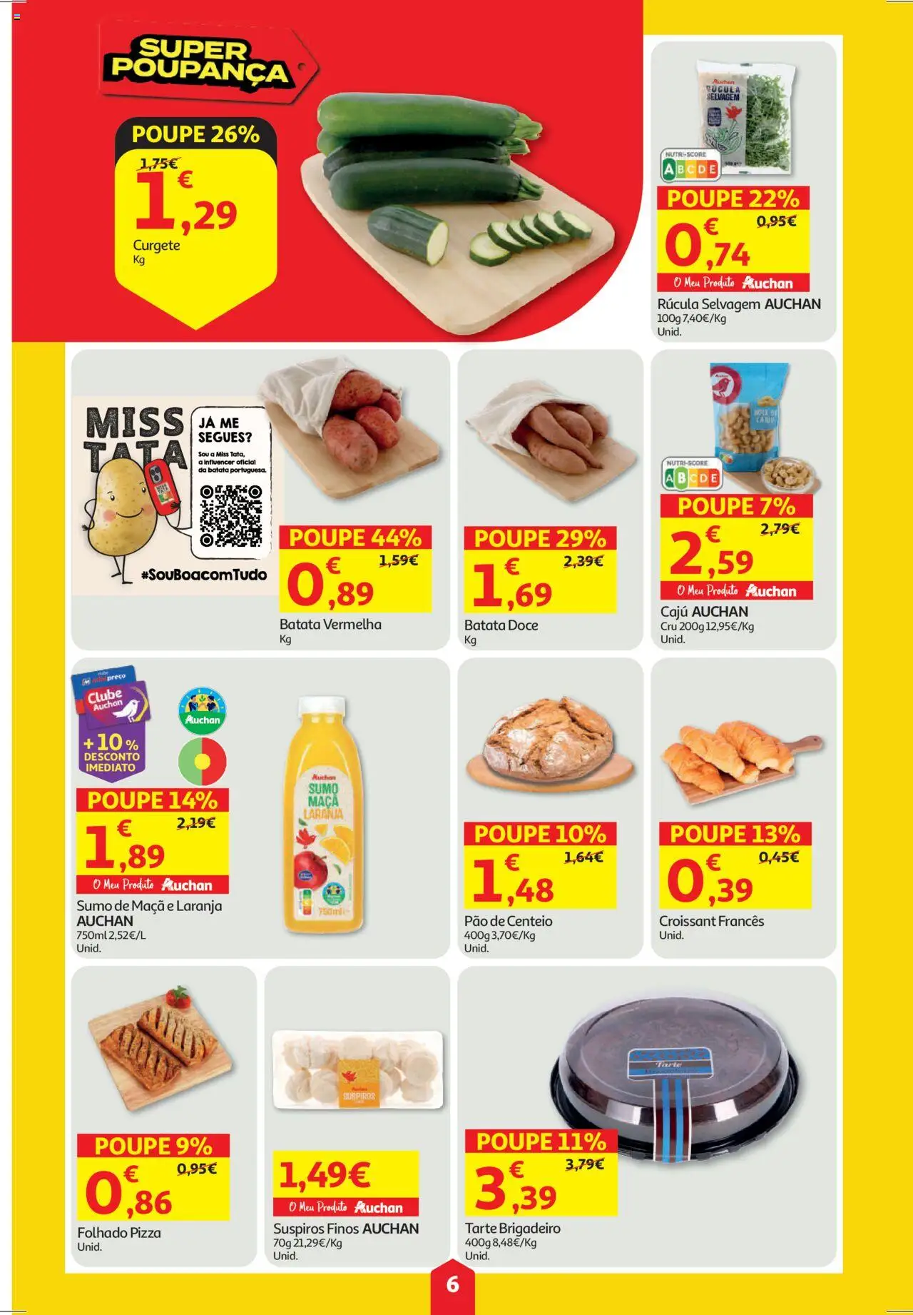Minipreço folheto │ válido de 21.08.2025 | Página: 6 | Produtos: Batata, Centeio, Sumo, Tarte