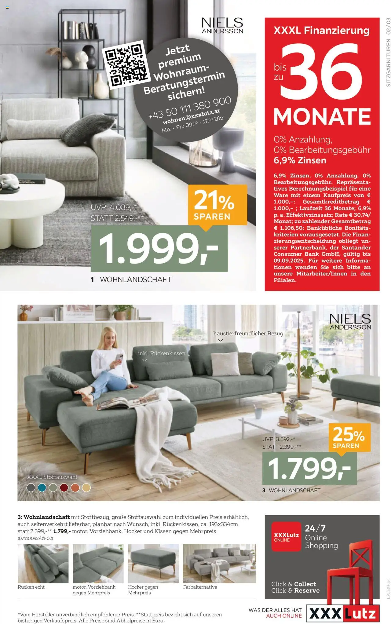 XXXLutz Polstermöbel gültig ab 26.08.2025 | Seite: 3 | Produkte: Uhr, Kissen