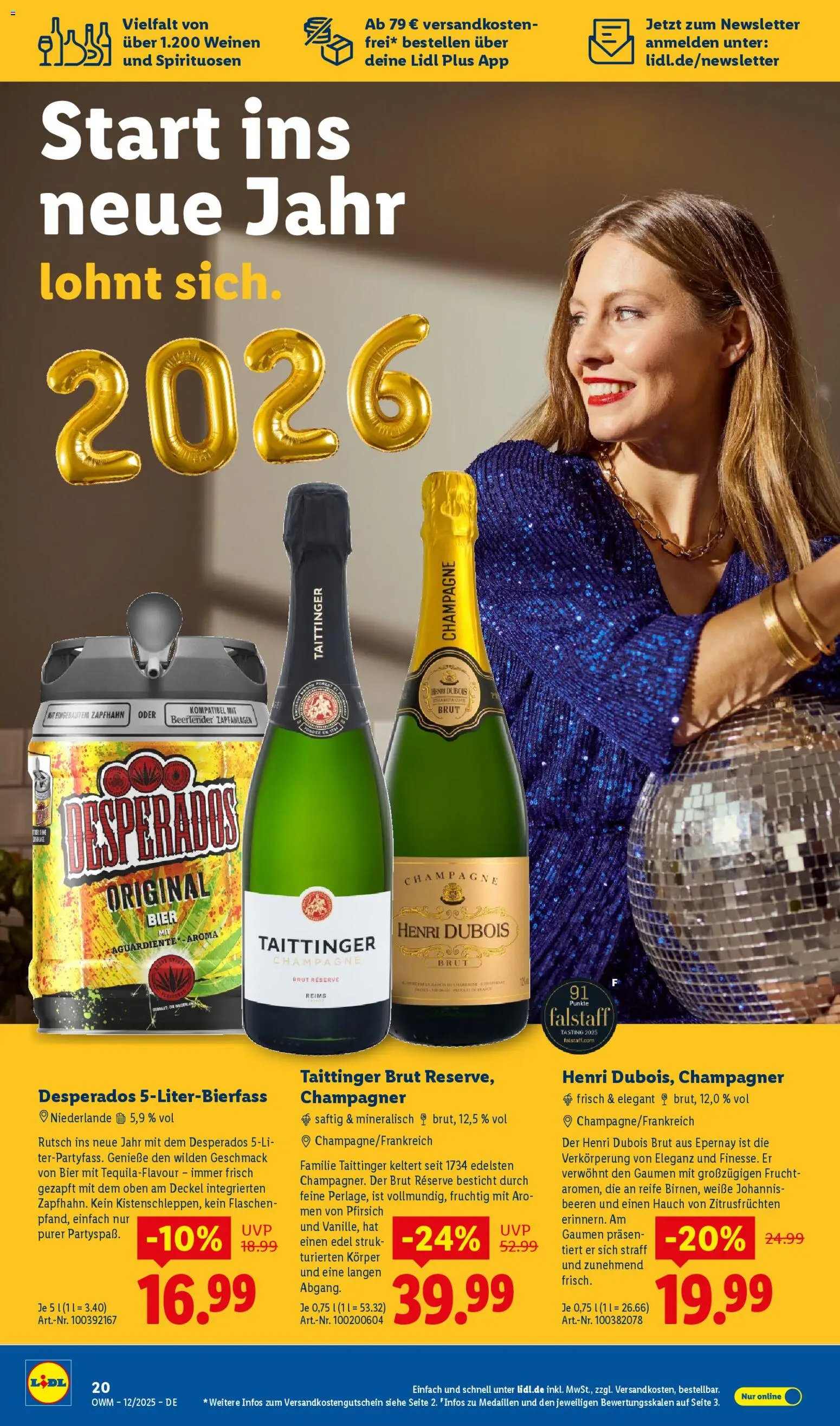 Lidl - Prospekt – gültig ab 01.12.2025 | Seite: 20 | Produkte: Bier, Pfirsich, Desperados