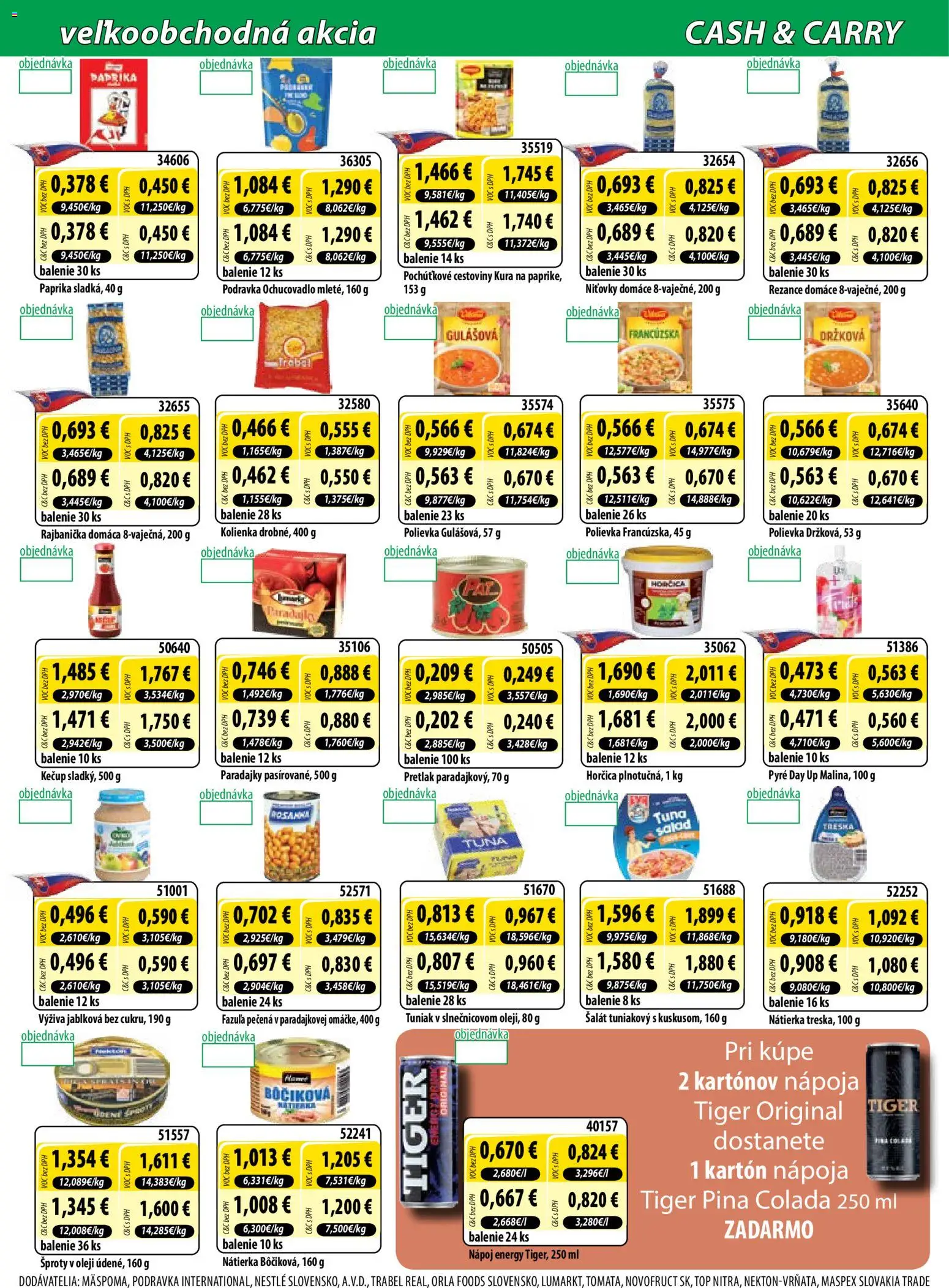 Nové Milk Agro akcie – leták je platný od 15.04.2026 | Strana: 6 | Produkty: Tuniak, Rezance, Kečup, Treska