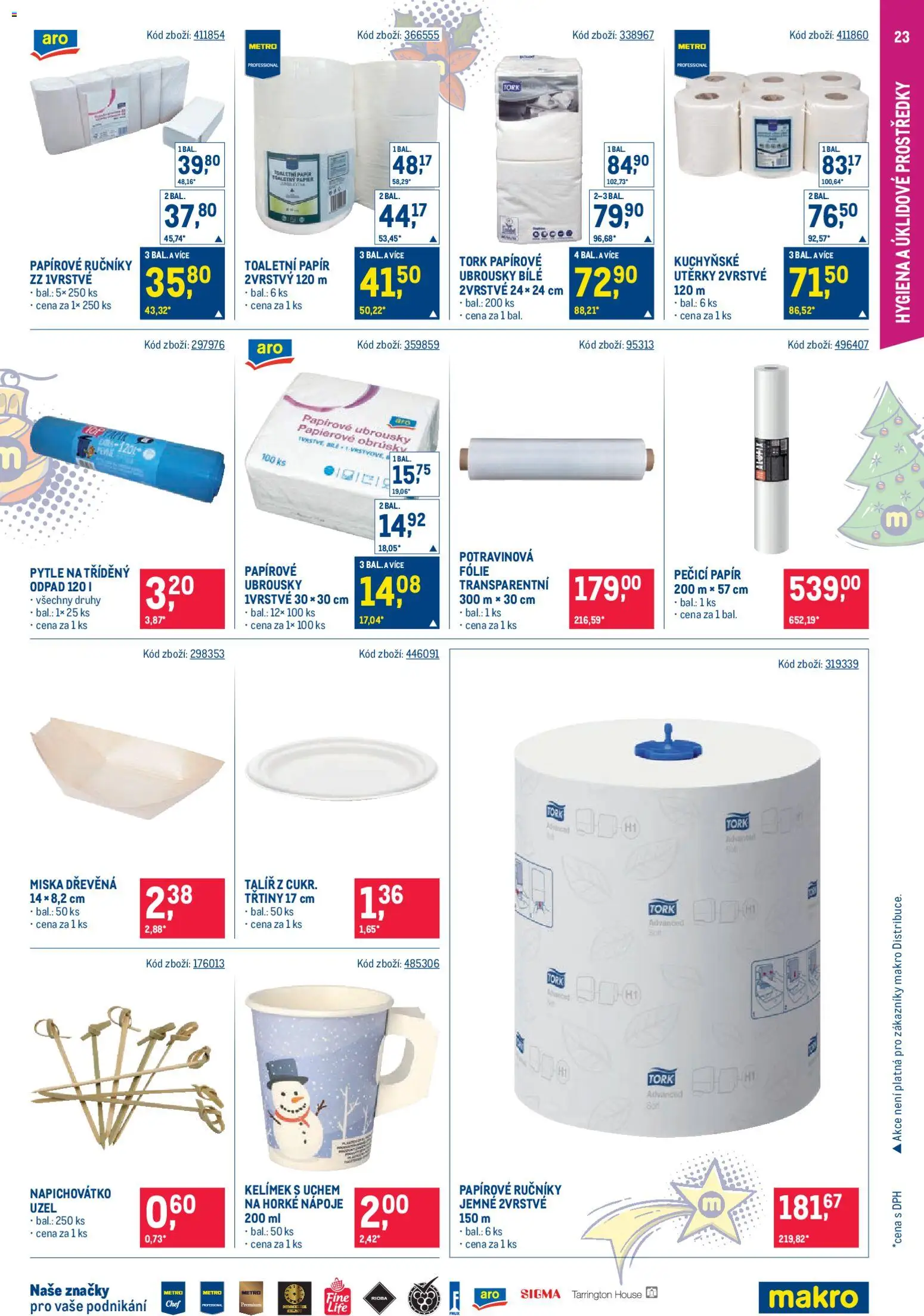 Makro leták - Gastronomie od 17.12.2025 | Strana: 23 | Produkty: Utěrky, Ubrousky, Ručníky, Papířové ubrousky