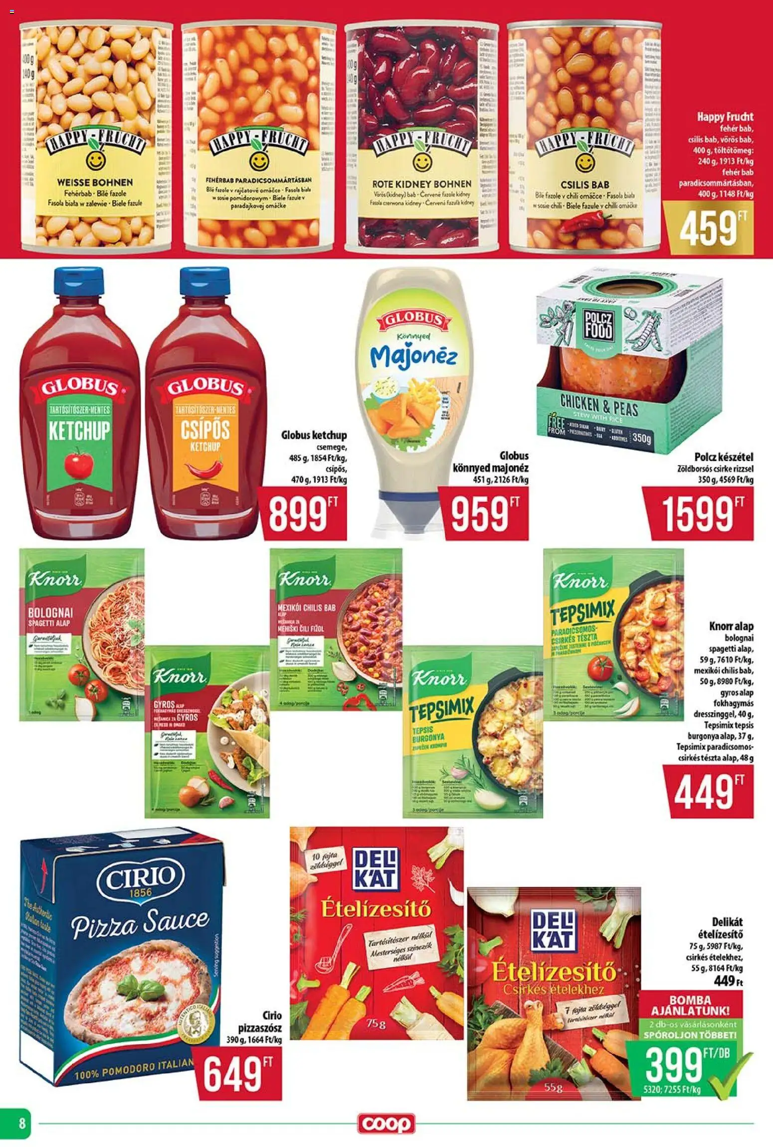 COOP akciós ujság - amely érvényes a következő dátumtól: 15.01.2026 | Oldal: 8 | Termékek: Chili, Ételízesítő, Majonéz, Készétel
