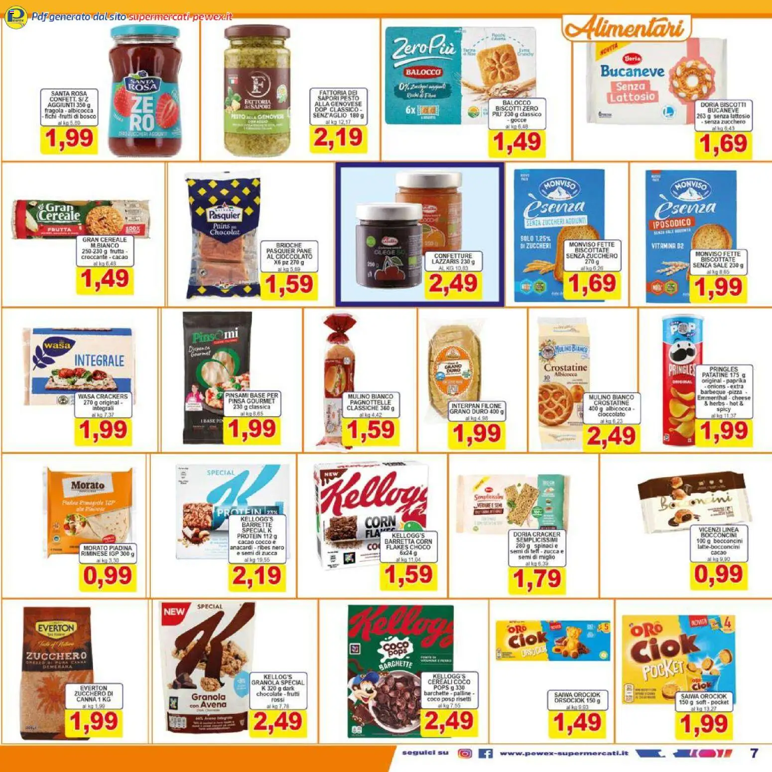 Volantino Pewex del 07.01.2026 | Pagina: 7 | Prodotti: Patatine, Crackers, Cocco, Cacao