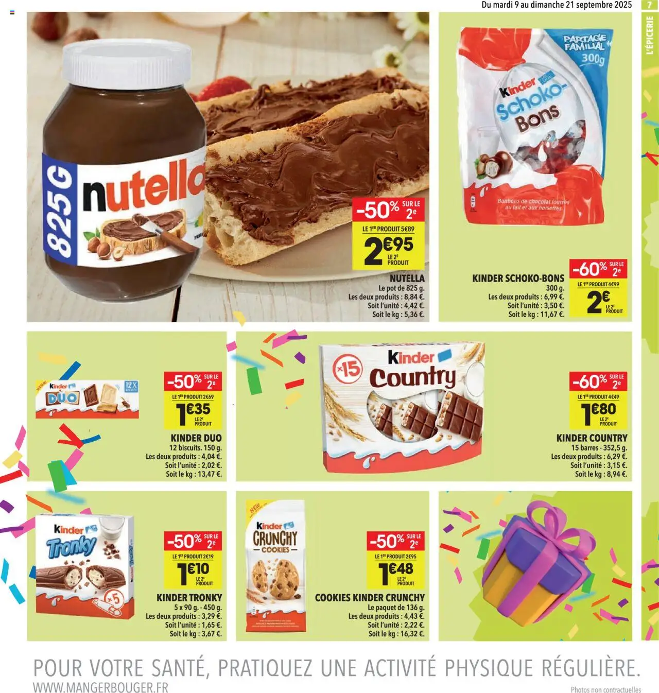  | Page: 7 | Produits: Noisettes, Chocolat, Kinder country, Bonbons
