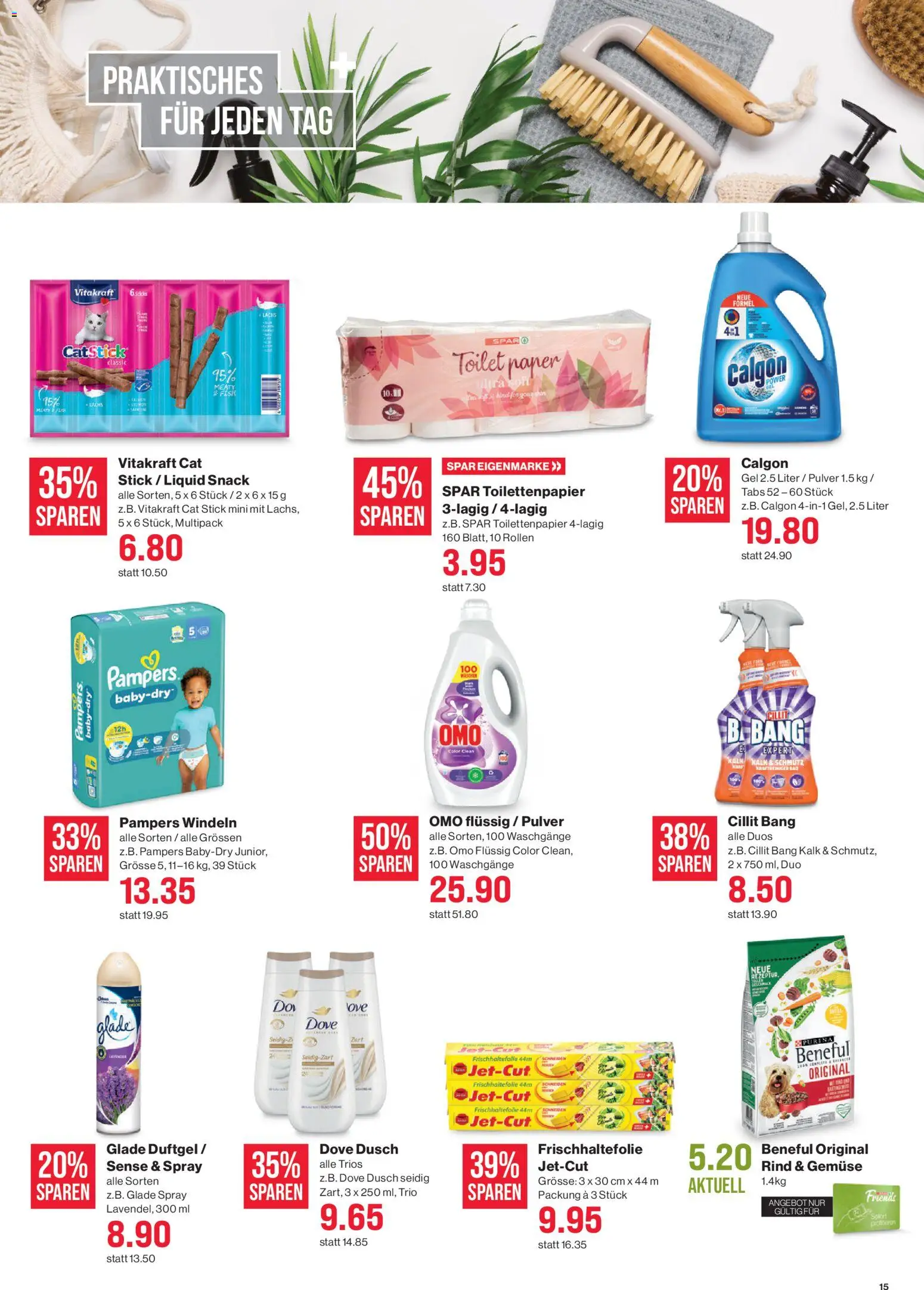 SPAR - SPAR Handels AG – gültig ab 22.01.2026 | Seite: 15 | Produkte: Pulver, Lachs, Gemüse, Toilettenpapier