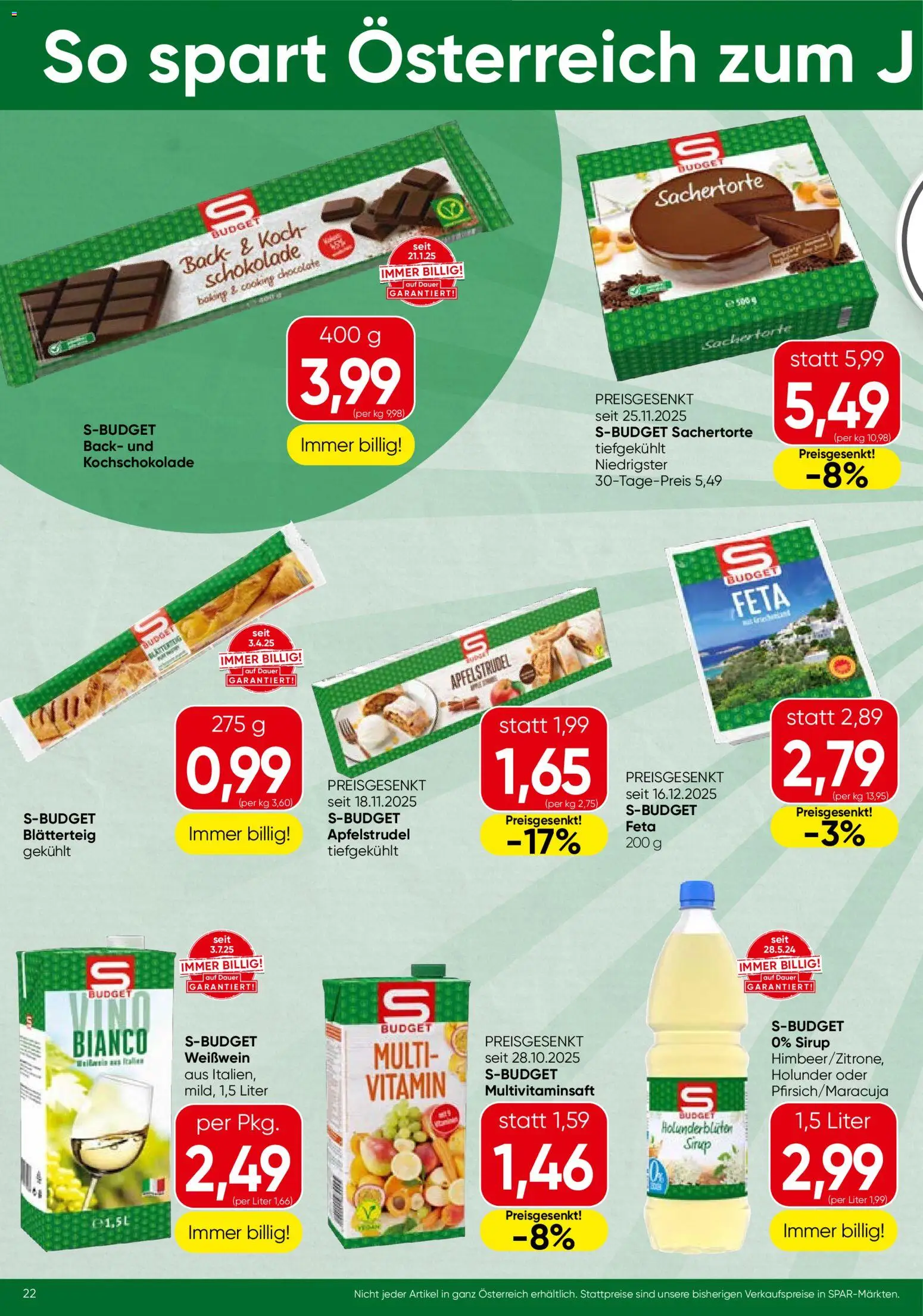 Spar Flugblatt - Salzburg gültig ab 08.01.2026 | Seite: 22 | Produkte: Häränliha, Schokolade