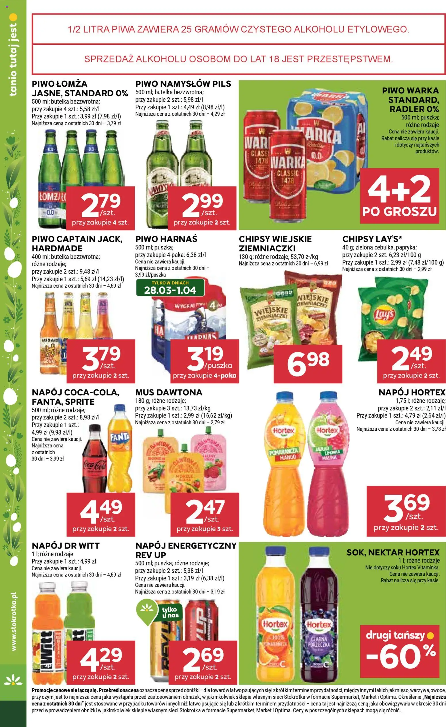 Stokrotka gazetka - Market od 26.03.2026 | Strona: 36 | Produkty: Stokrotka, Sprite, Piwo Warka, Harnaś