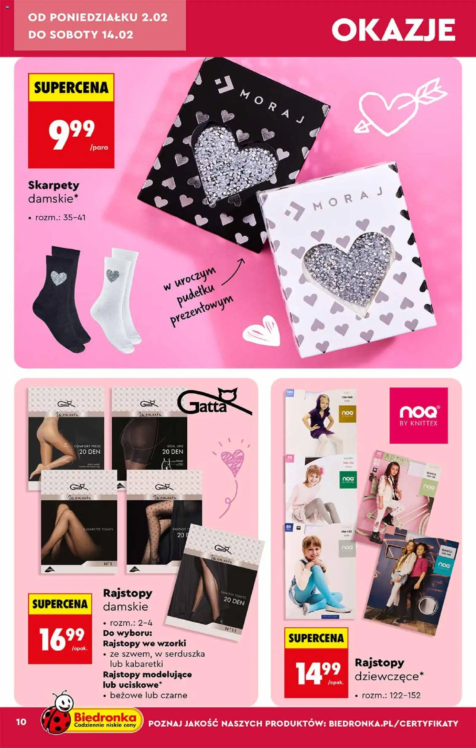 Biedronka gazetka - Hity i inspiracje od 31.01.2026 | Strona: 10 | Produkty: Skarpety, Rajstopy, Gatta