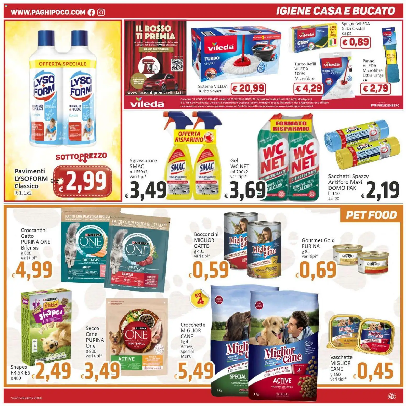 Volantino Paghi Poco del 27.04.2026 | Pagina: 19 | Prodotti: Pollo, Sgrassatore, Scaffale, WC