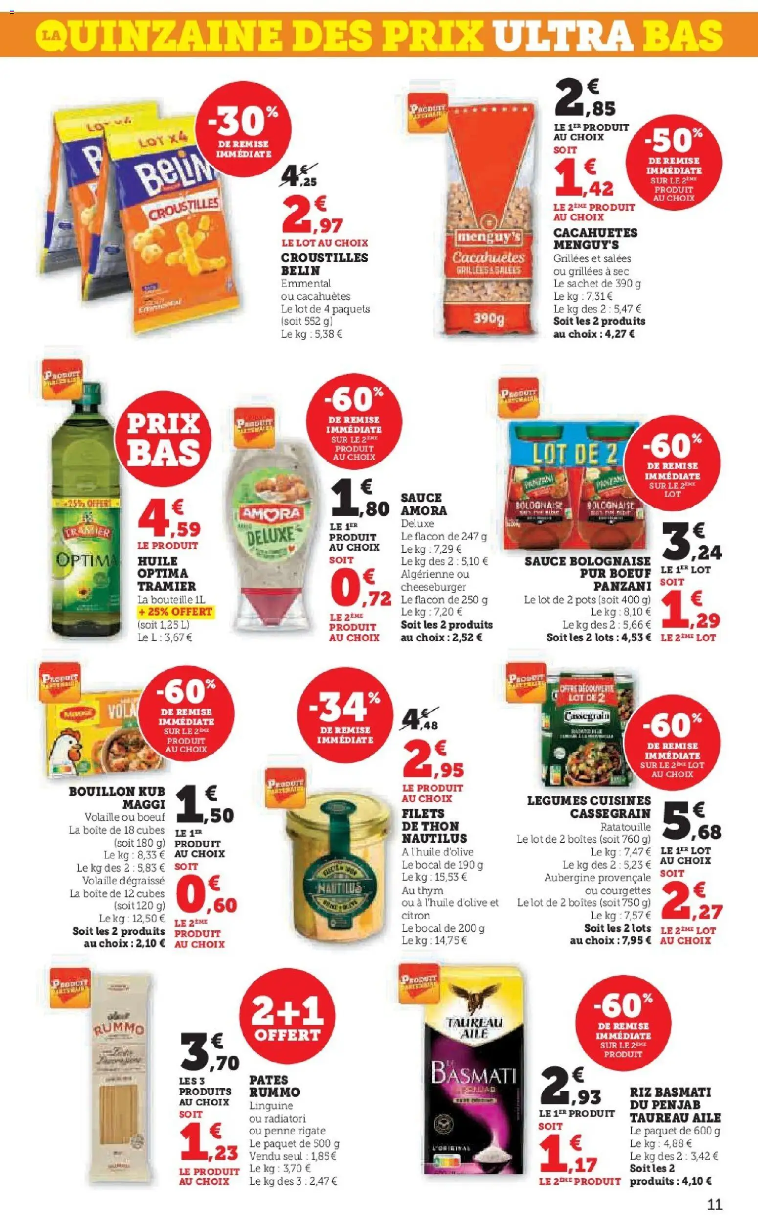 {H1} | Page: 11 | Produits: Citron, Sauce bolognaise, Riz basmati, Thon