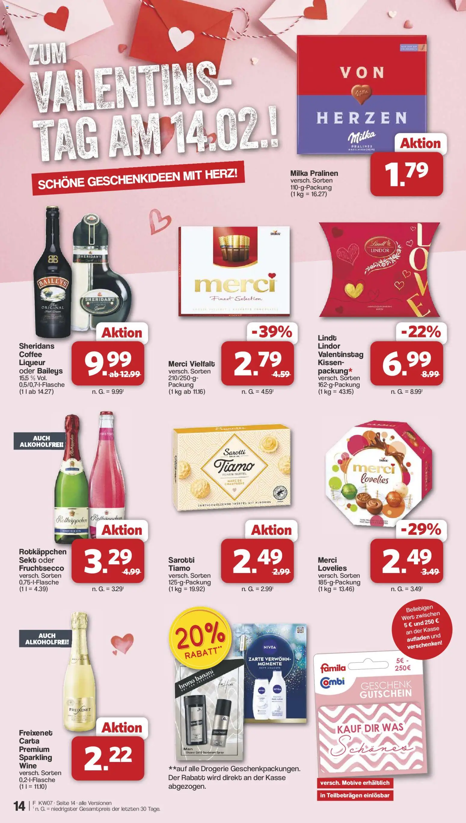 Famila Nordwest Prospekt 	 – gültig ab 08.02.2026 | Seite: 14 | Produkte: Sekt, Fruchtsecco, Baileys, Rotkäppchen