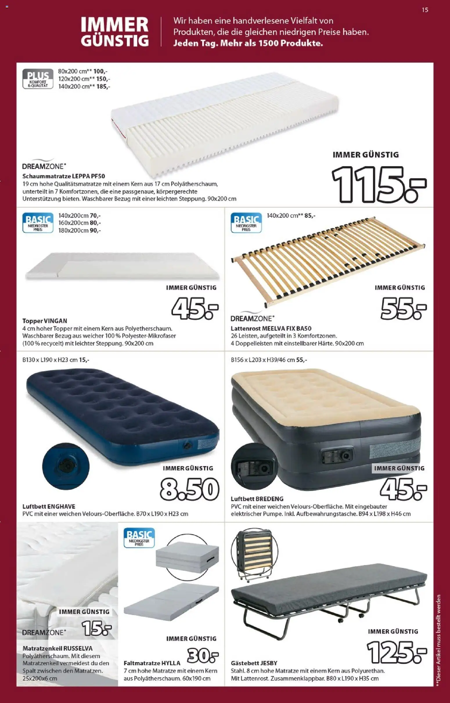 JYSK  Angebote gültig ab 05.11.2025 | Seite: 15 | Produkte: Matratze, Lattenrost