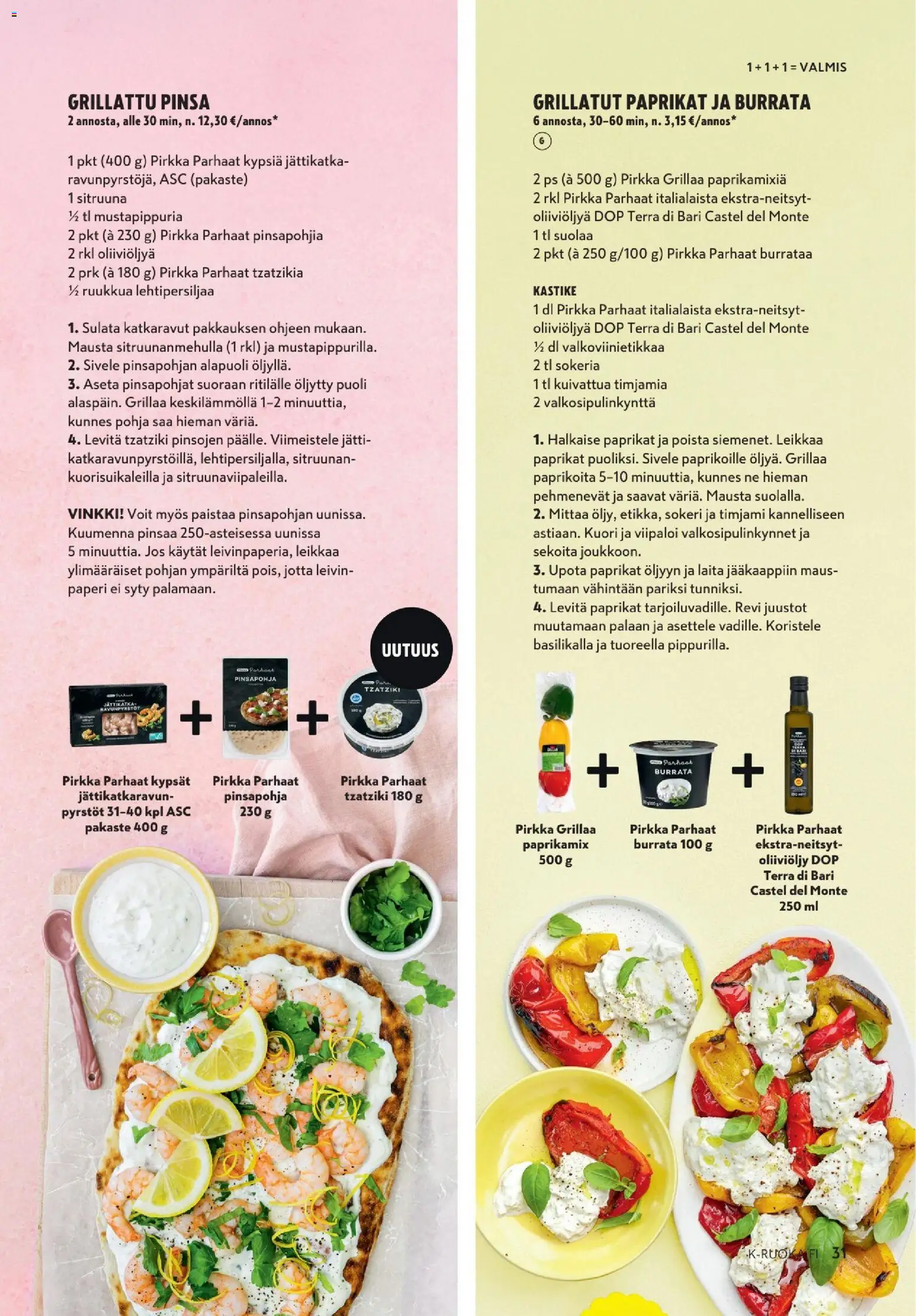 K-Market tarjoukset - K-Ruoka – voimassa 06.05.2026 alkaen | Sivu: 31 | Tuotteet: Tzatziki, Oliiviöljy, Paperi, Timjami