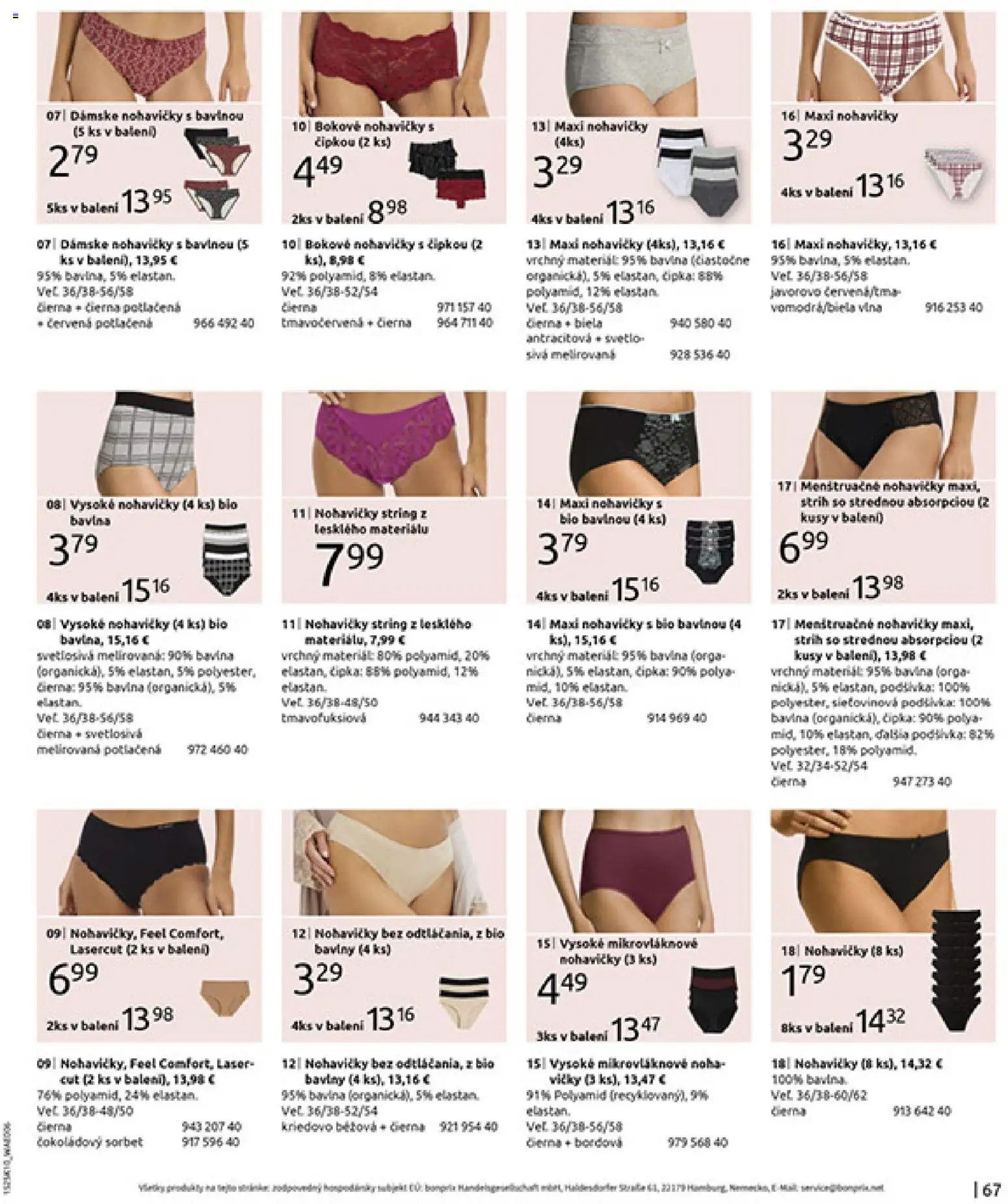 Nové Bonprix akcie – leták je platný od 01.11.2025 | Strana: 69 | Produkty: Laser, Sorbet, Nohavičky