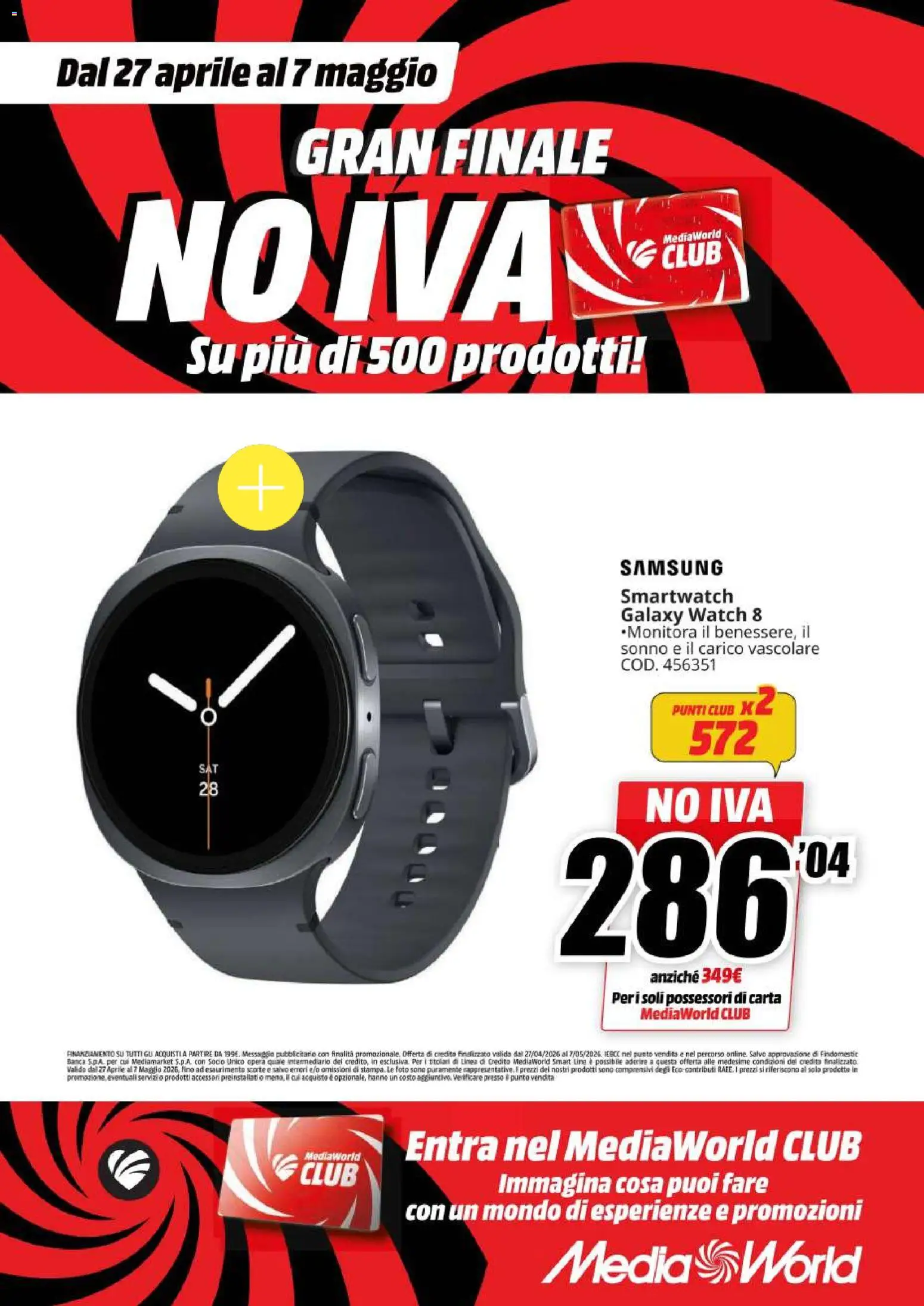Volantino Media World del 27.04.2026 | Pagina: 51 | Prodotti: Smartwatch, Samsung