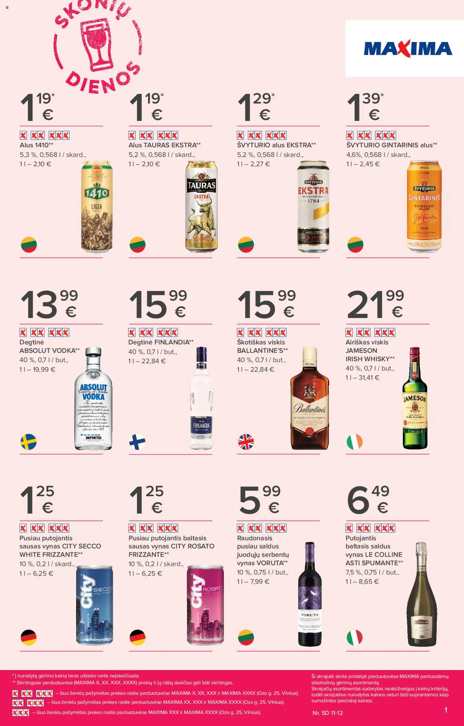 MAXIMA akcijos nuo 30.10.2025 | Puslapis: 1 | Prekių: Degtinė, Viskis, Vynas, Alus