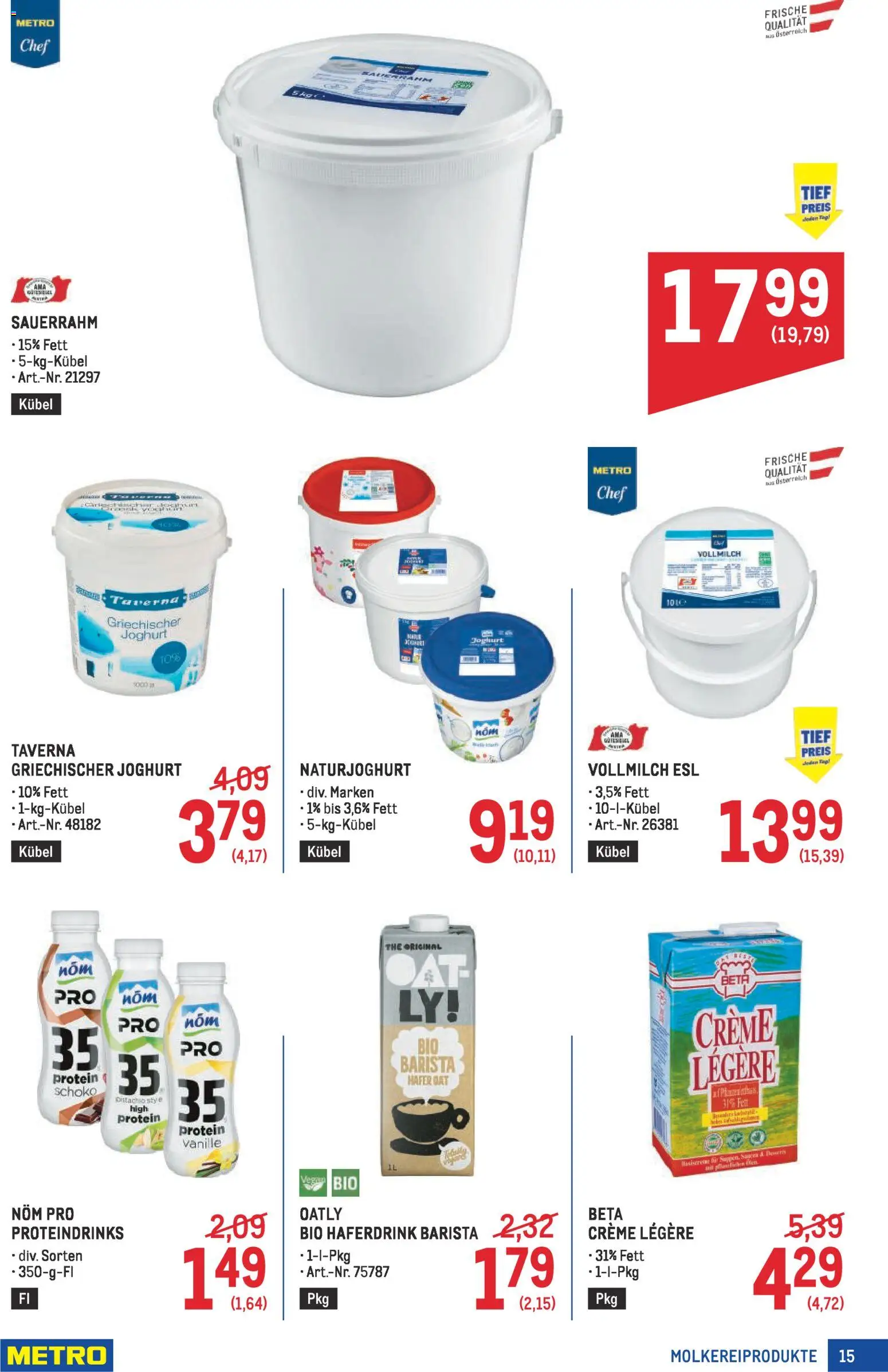 Metro Profi gültig ab 08.01.2026 | Seite: 15 | Produkte: Creme, Joghurt, Sauerrahm