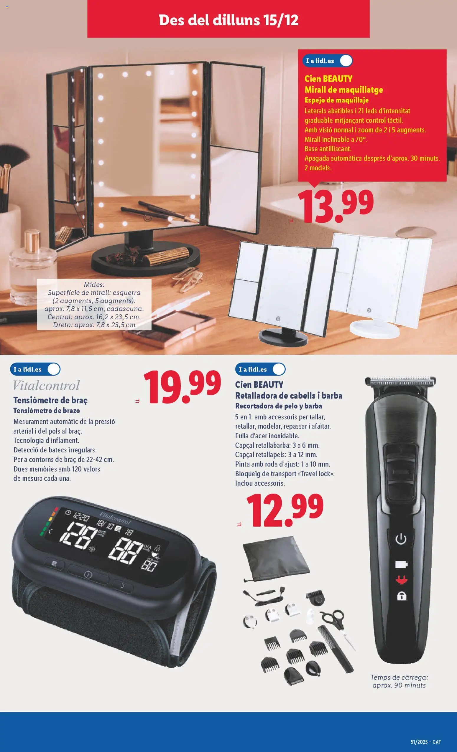 Lidl folleto de bazar │ válido desde el 15.12.2025 | Página: 9 | Productos: Maquillaje, Monitor, Espejo