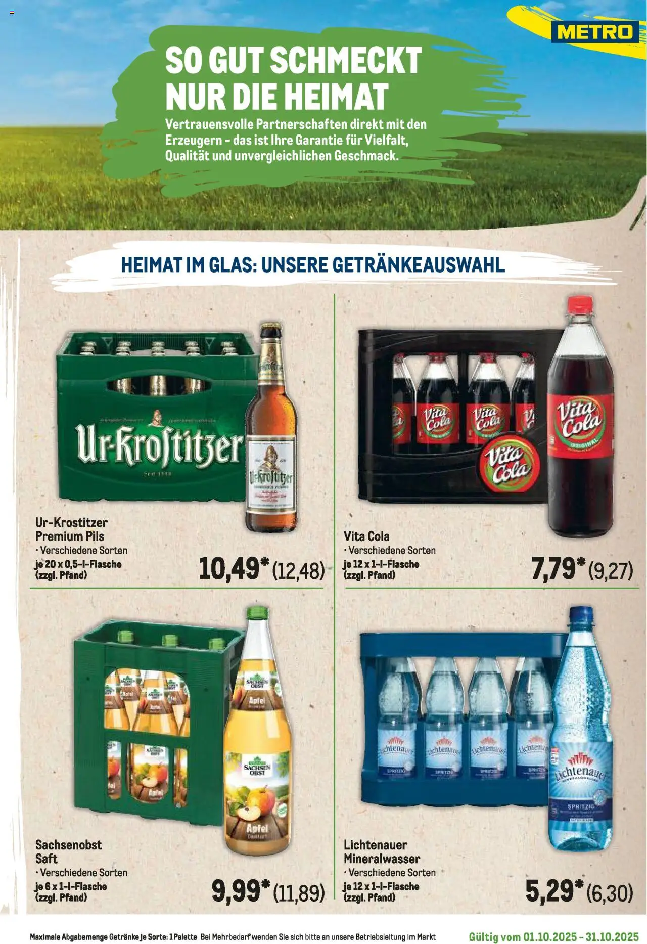 Metro Regionaler Flyer – gültig ab 01.10.2025 | Seite: 85 | Produkte: Cola, Äpfel, Mineralwasser, Vita cola