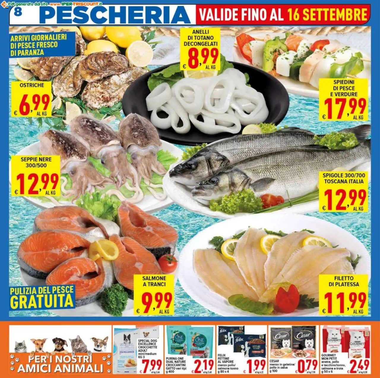 Volantino Ipertriscount del 05.09.2025 | Pagina: 8 | Prodotti: Salmone, Trota, Verdure, Totano