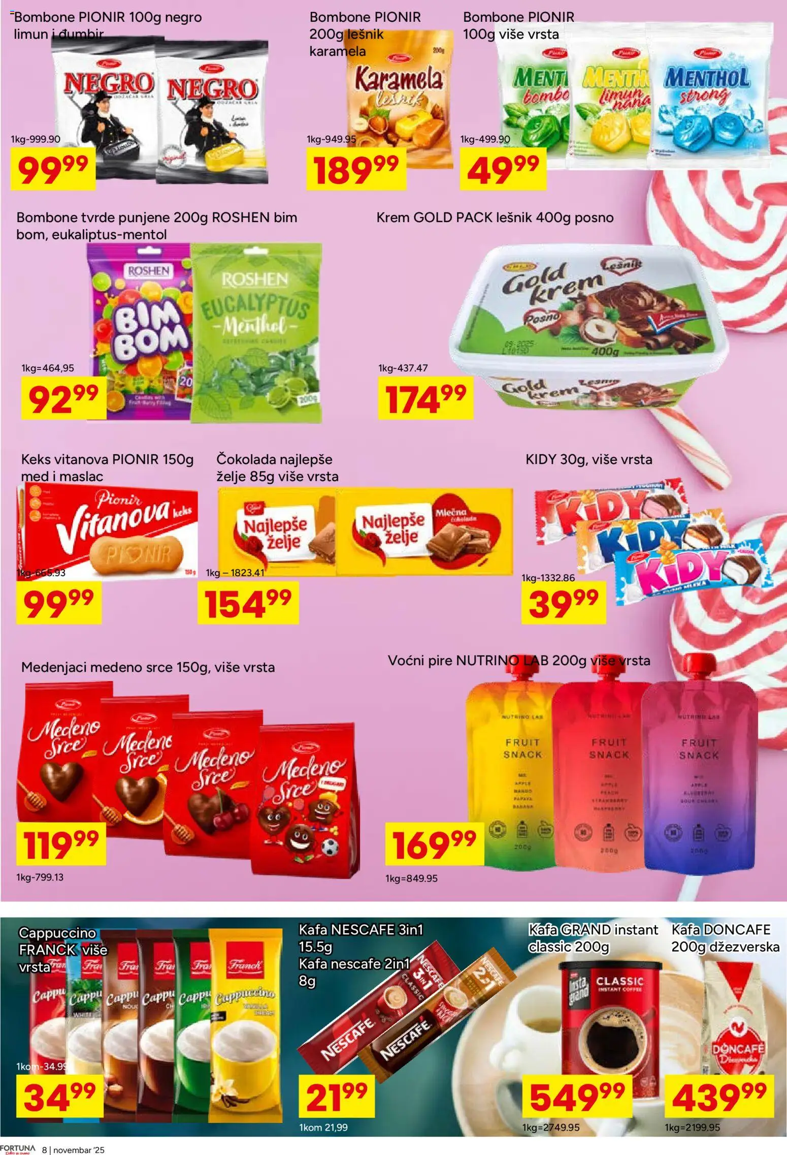 Fortuna Market katalog - važi od 12.12.2025 | Strana: 8 | Proizvode: Bombone, Čokolada, Med, Limun