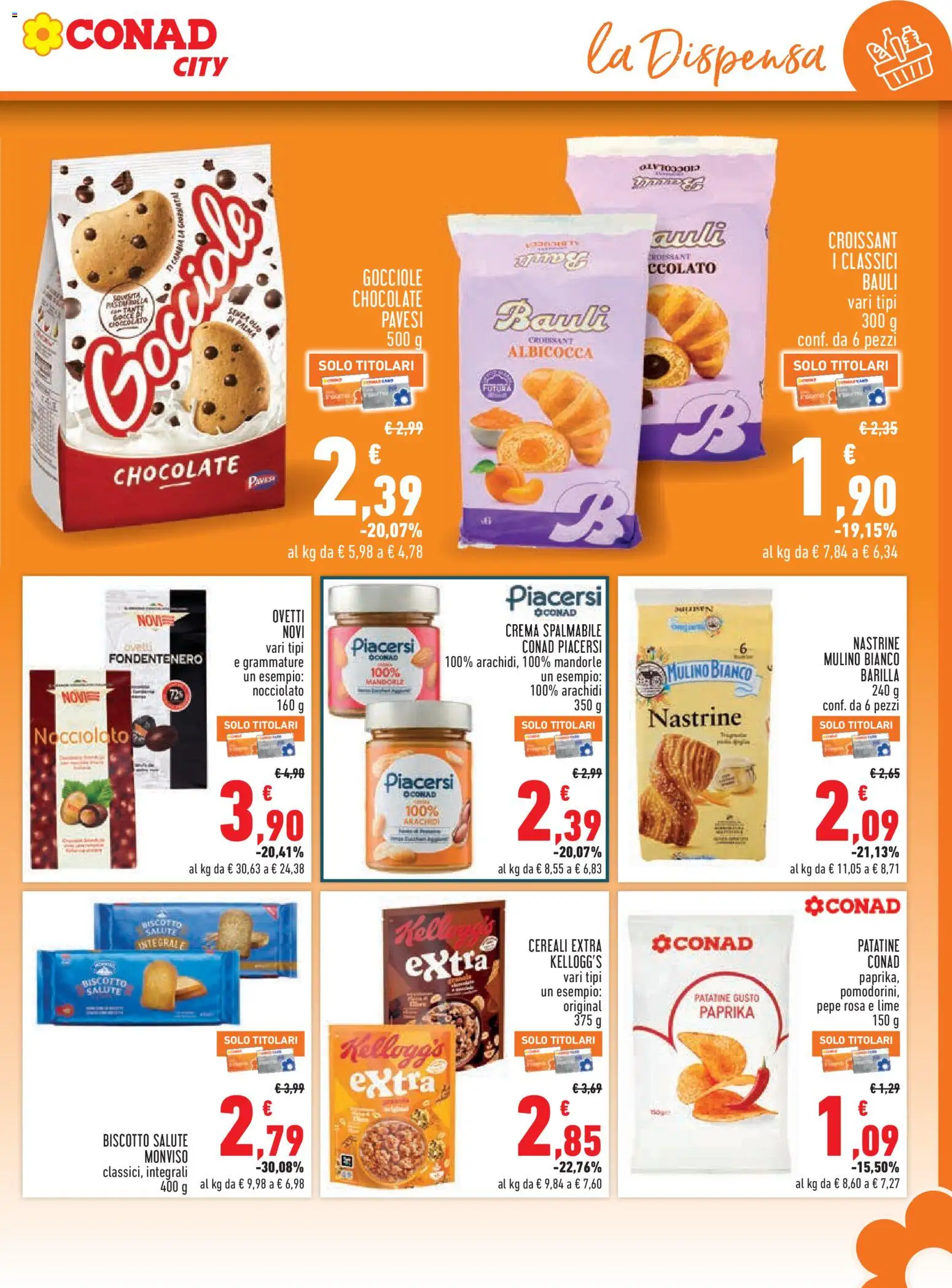 Volantino Conad del 12.03.2026 | Pagina: 13 | Prodotti: Crema, Patatine, Mandorle, Crackers