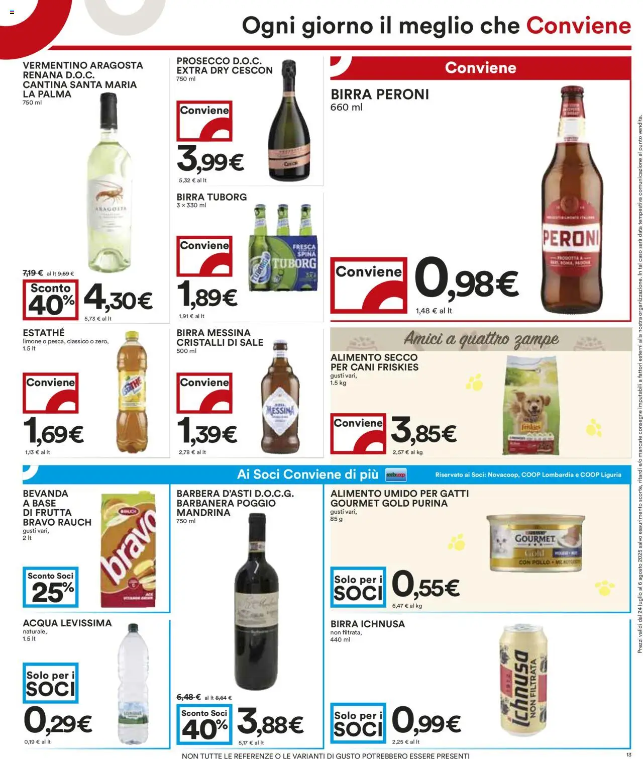 Volantino COOP del 24.07.2025 | Pagina: 13 | Prodotti: Birra, Acqua, Frutta, Birra messina