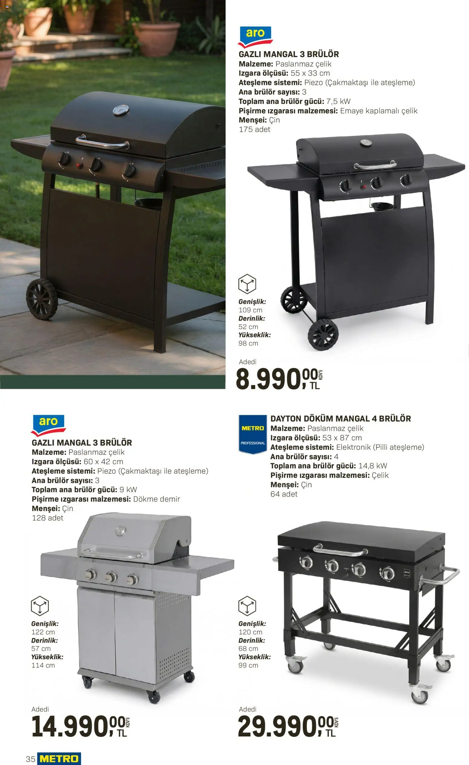 Metro - Açık Hava Çözümleri - 10.04.2026 tarihinden itibaren geçerlidir | Sayfa: 35 | Ürünler: Cin, Izgara