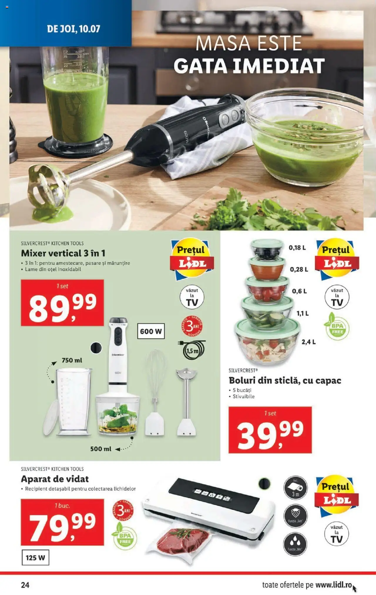 Catalog Lidl – valabil de la 07.07.2025 | Pagină: 24 | Produse: Mixer, Masă