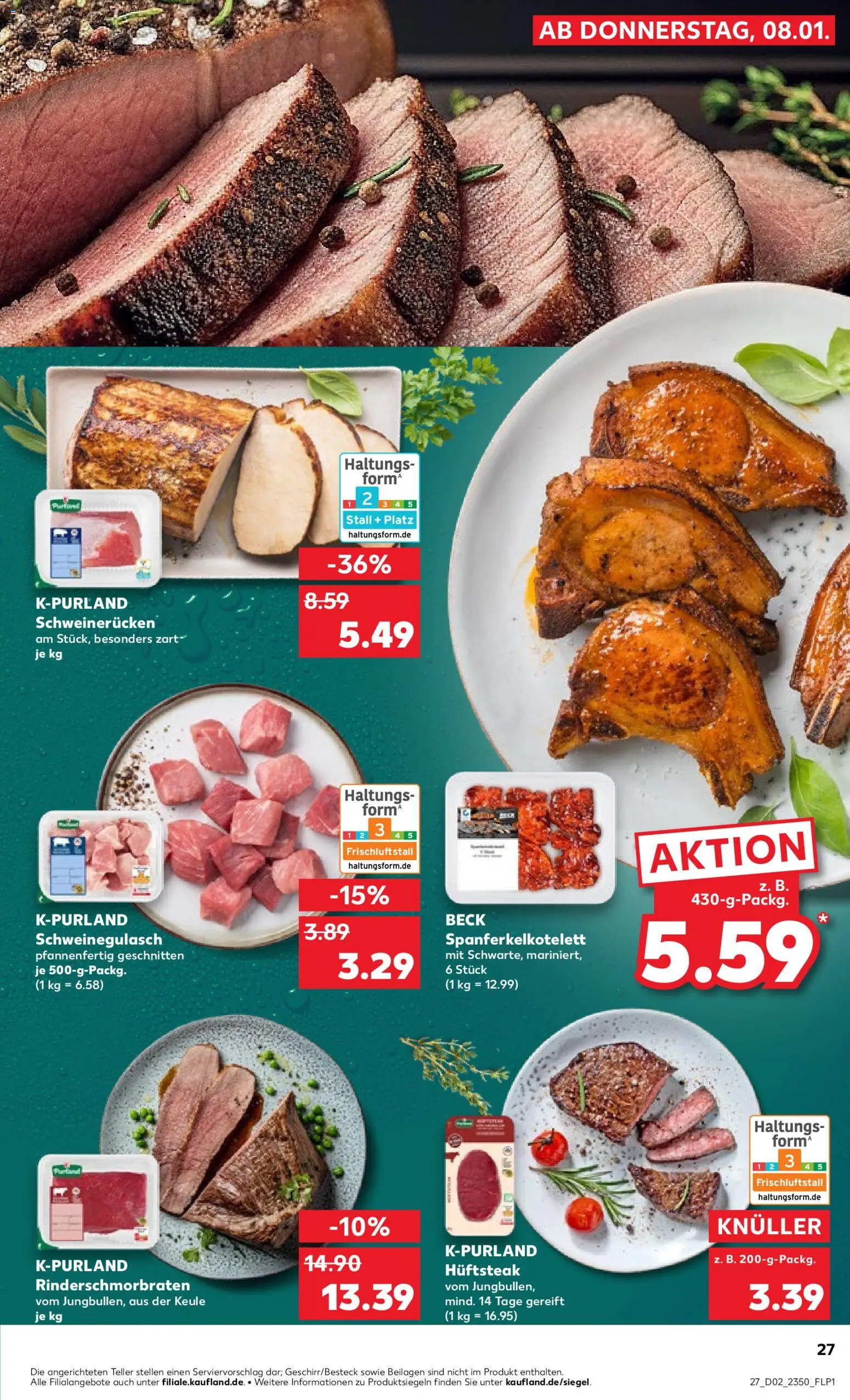 Kaufland prospekt Völklingen	 – gültig ab 08.01.2026 | Seite: 27 | Produkte: Schweinegulasch, Schweinerucken