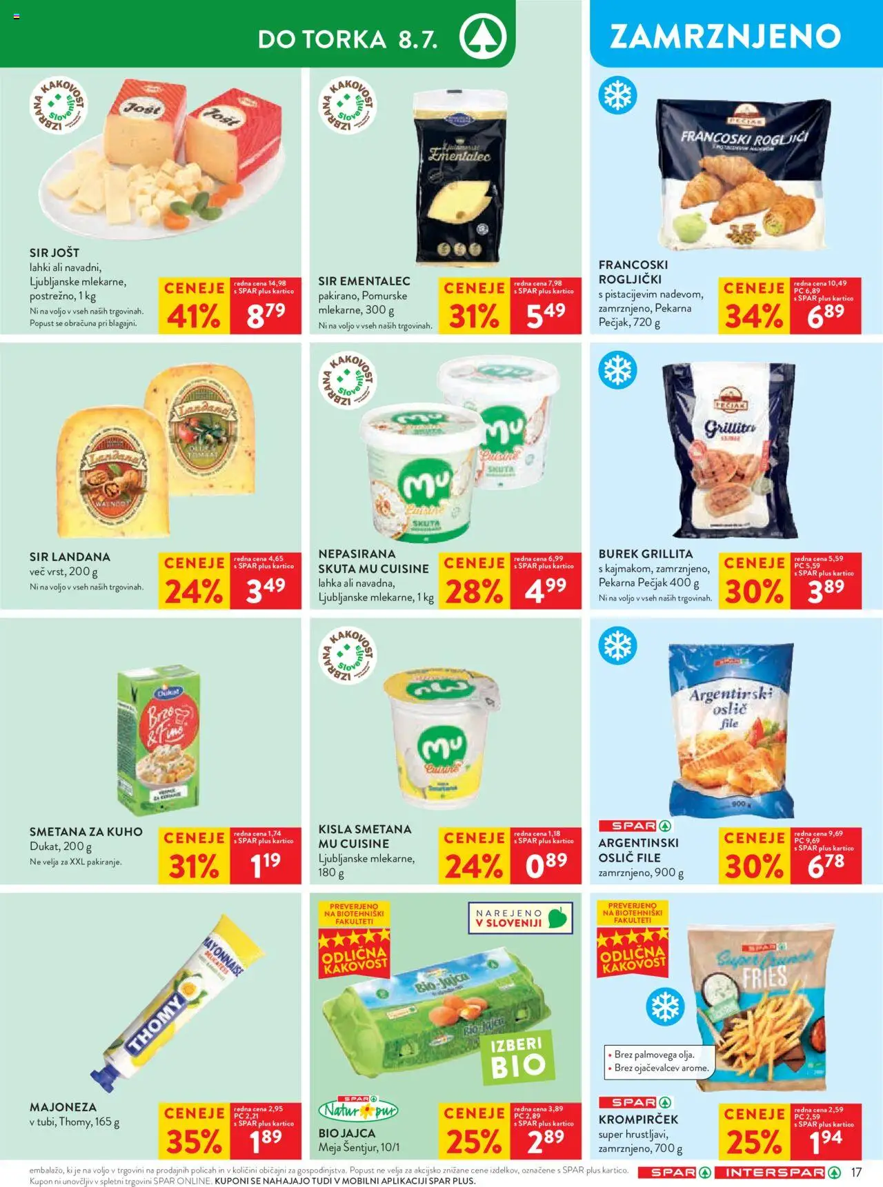 Spar katalog  27/25 │ velja od 02.07.2025 | Stran: 23 | Izdelki: Rogljički, Jajca, Kisla smetana, Skuta