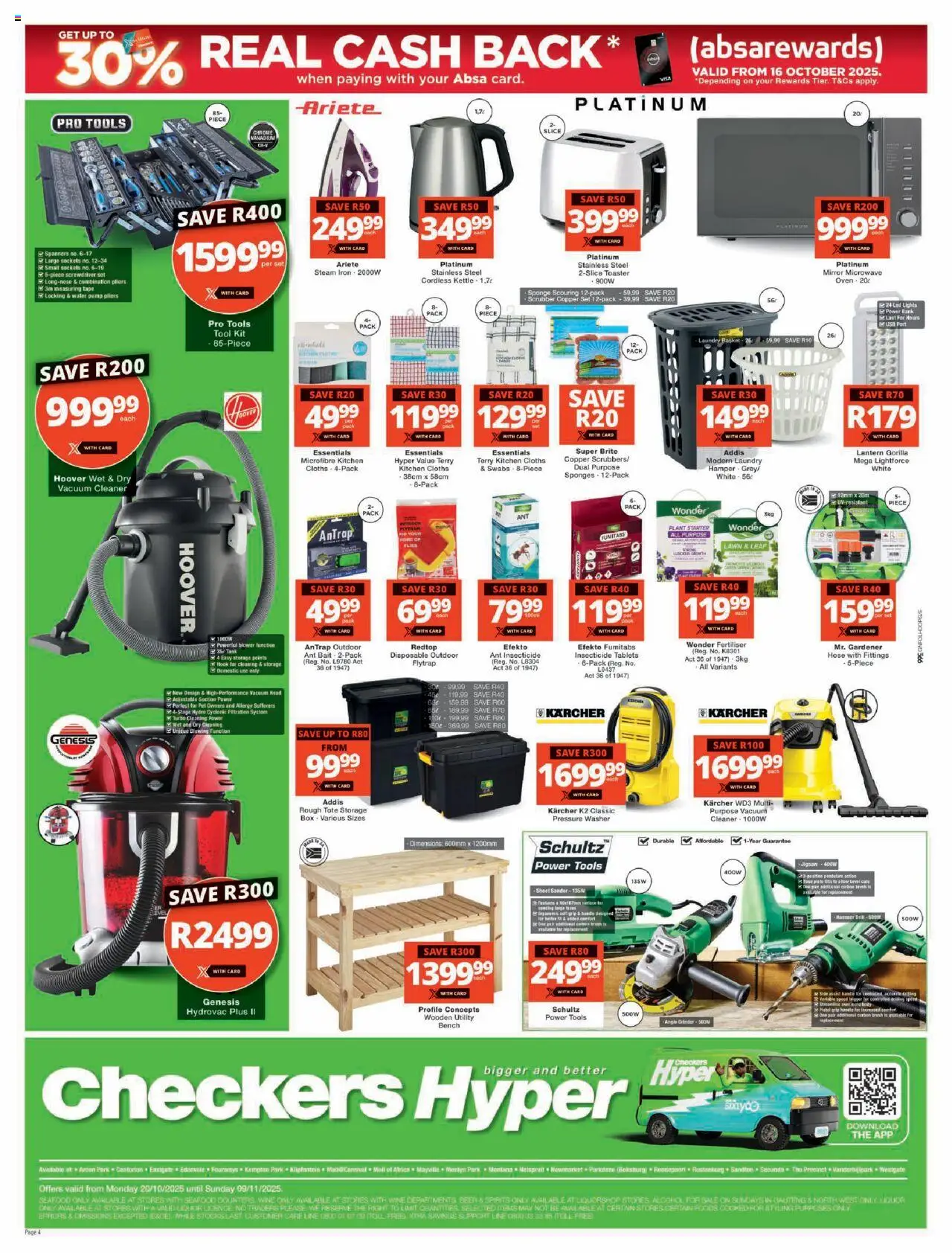 New Checkers catalogue – valid from 20.10.2025 | Page: 4 | Products: Lantern, USB, Mirror, Water