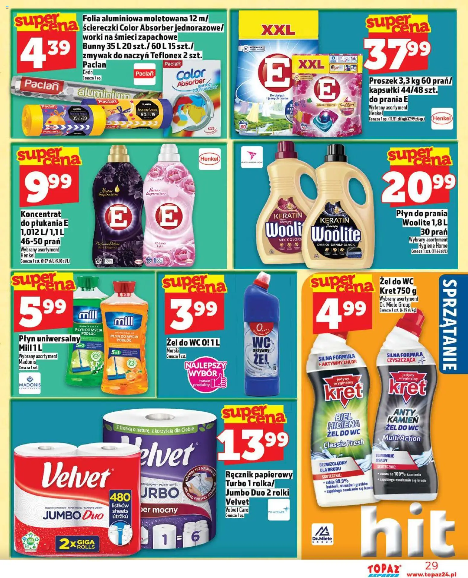 Topaz Gazetka - Express od 06.11.2025 | Strona: 29 | Produkty: Płyn do mycia podłóg, Rolki, Ręcznik papierowy