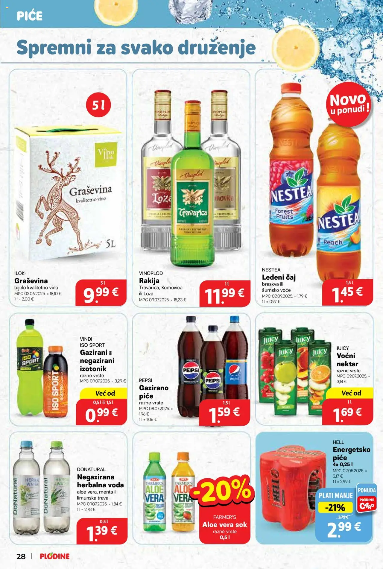 Plodine katalog | vrijedi od 10.09.2025 | Stranica: 28 | Proizvodi: Šumsko voće, Vino, Voda, Voće