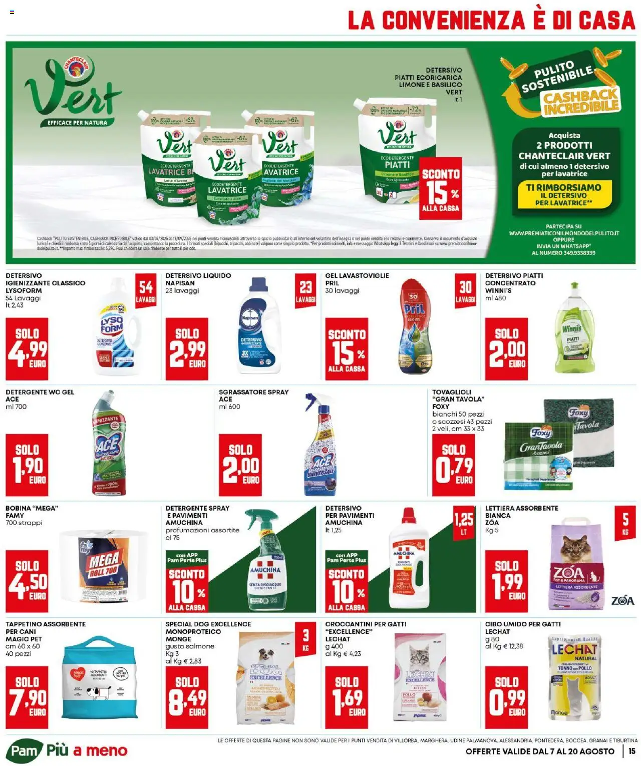 Volantino Panorama del 07.08.2025 | Pagina: 15 | Prodotti: Pollo, Sgrassatore, Lavatrice, WC