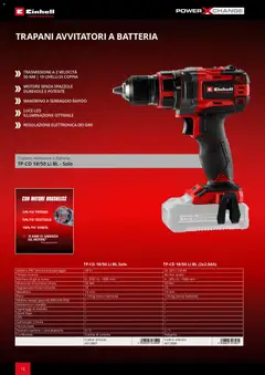 Anteprima del volantino Einhell volantino Elettroutensili  valido a partire dal 17.03.2026 | Pagina: 16 | Prodotti: Avvitatore, Trapano, Valigetta, Batterie