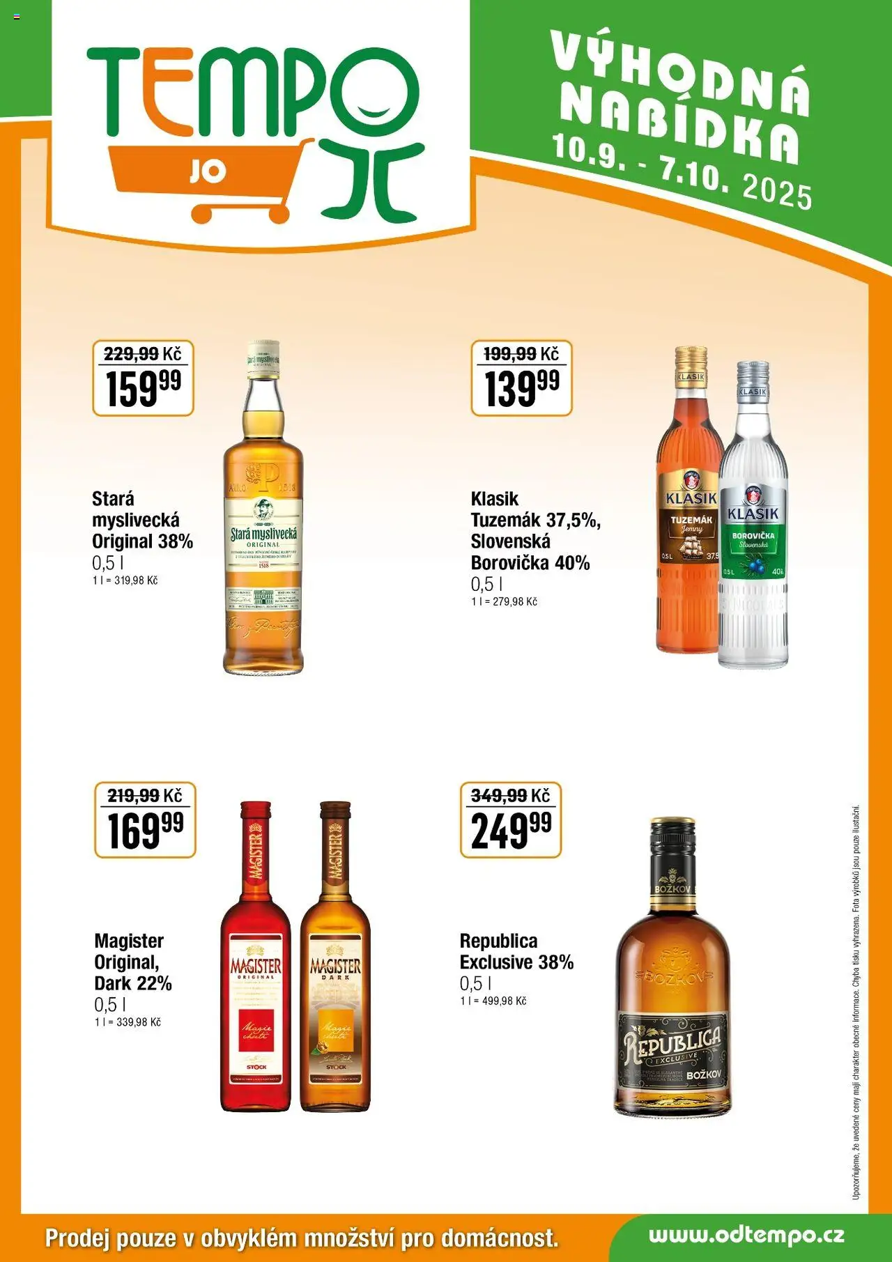 Tempo leták - JO od 10.09.2025 | Strana: 7 | Produkty: Stará myslivecká, Republica, Božkov, Tuzemák