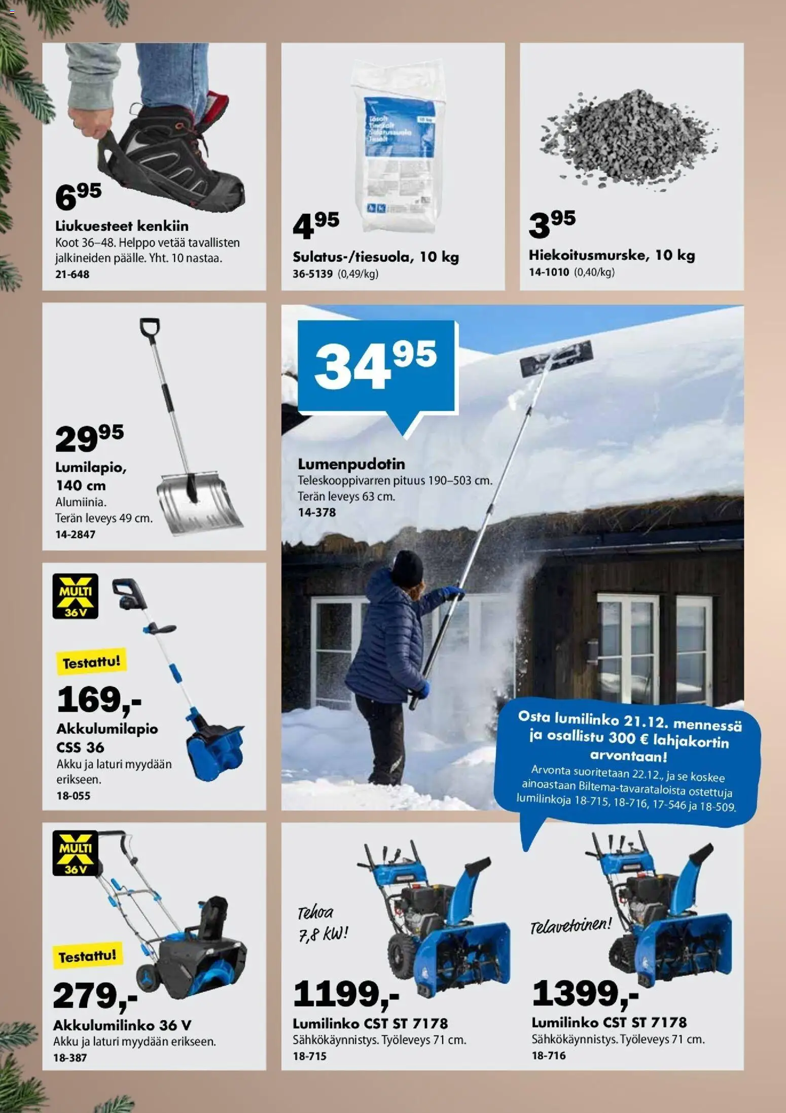 Biltema tarjoukset – voimassa 03.12.2025 alkaen | Sivu: 10 | Tuotteet: Lumilinko, Akku, Laturi