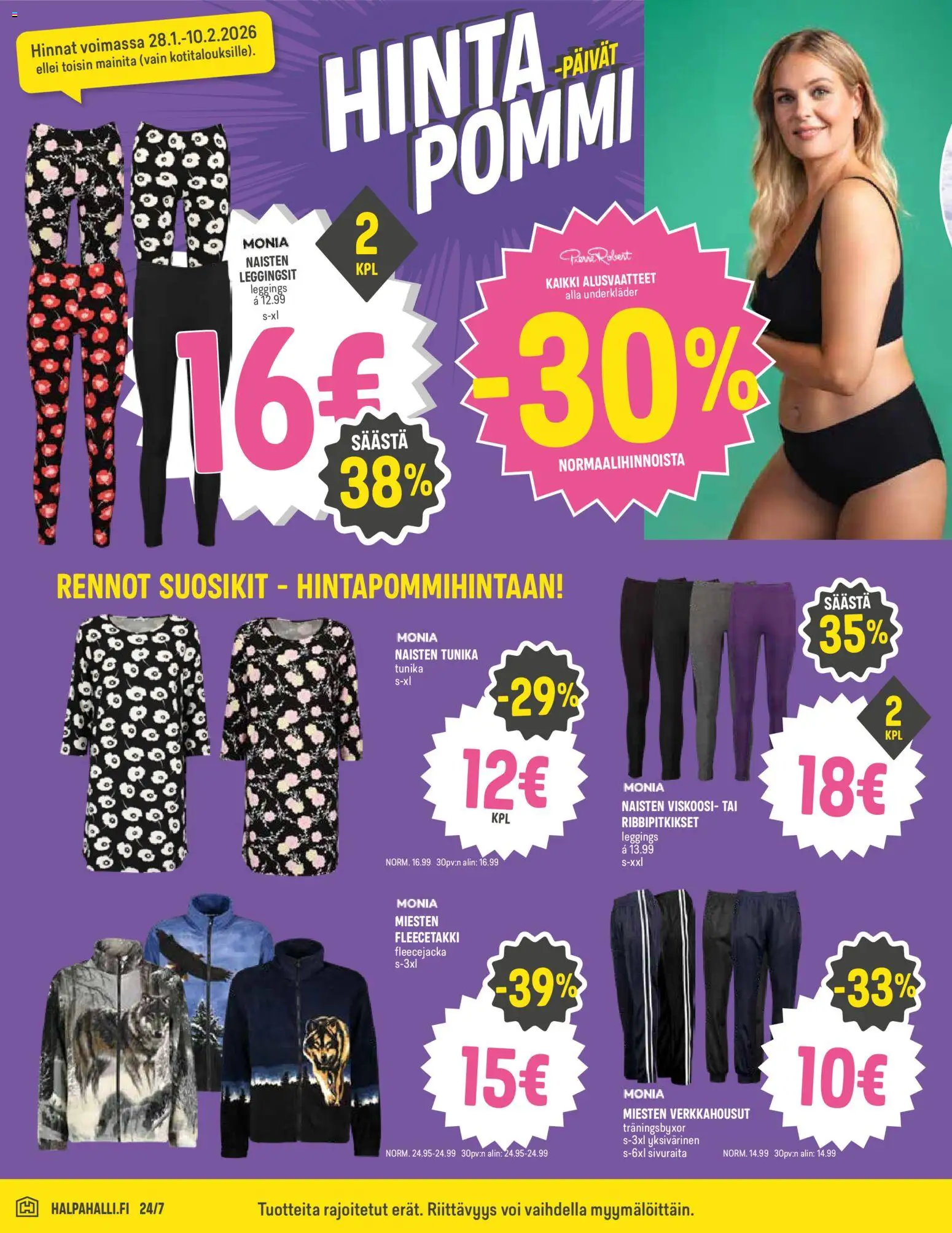 Halpa Halli tarjoukset – voimassa 28.02.2026 alkaen | Sivu: 14 | Tuotteet: Alusvaatteet, Voi, Leggingsit, Tunika