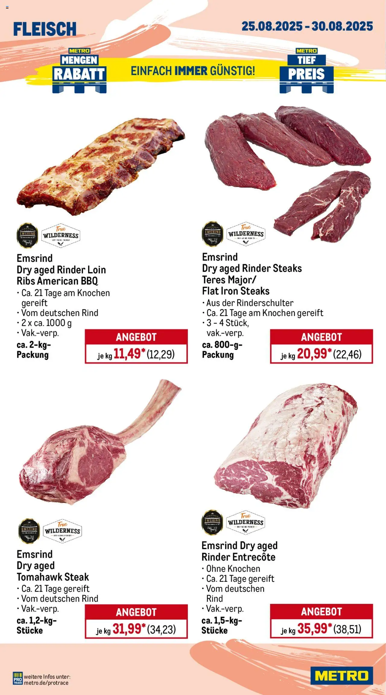Metro Prospekt 	 - gültig ab dem 25.08.2025 | Seite: 4 | Produkte: Entrecote, Steak, Fleisch