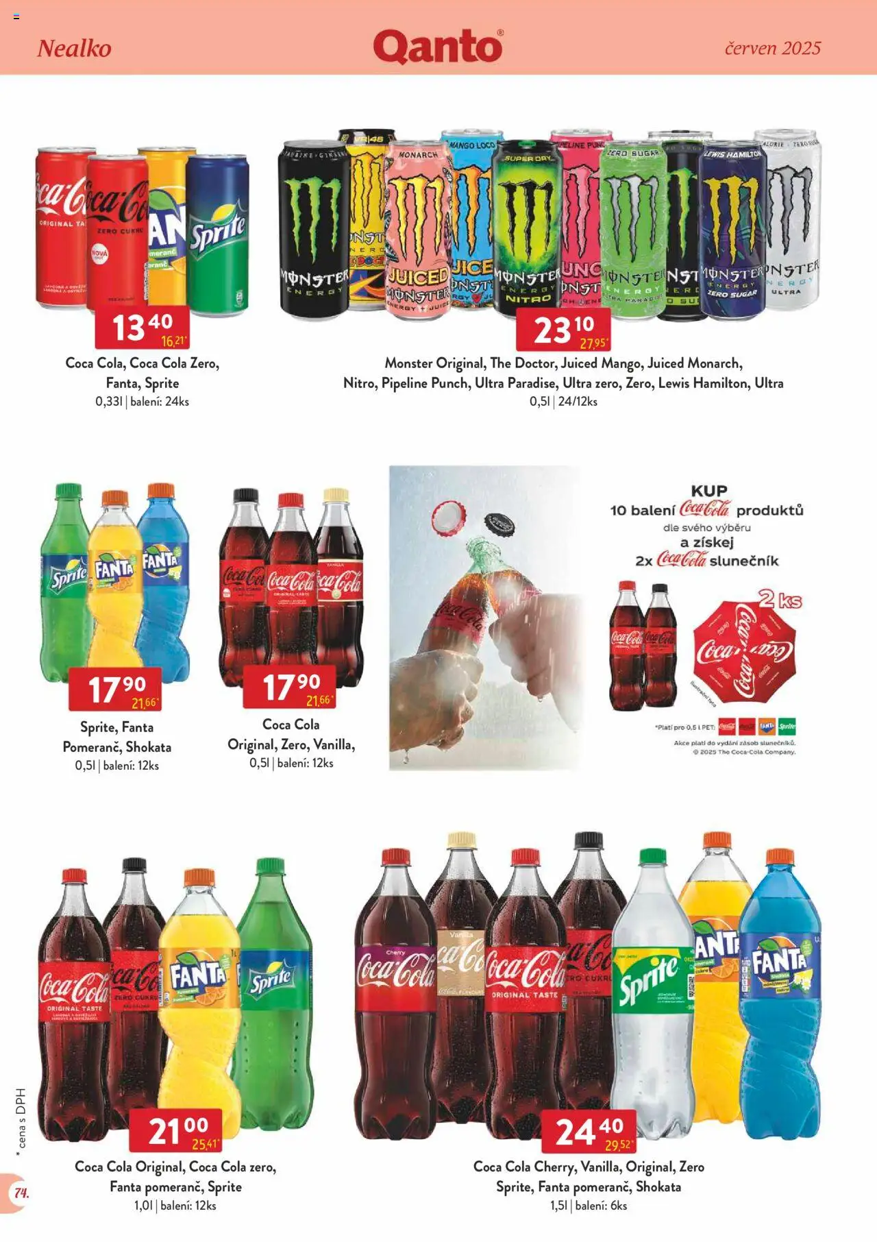 Astur & Qanto leták - Velkoobchod 06/2025 od 01.06.2025 | Strana: 74 | Produkty: Mango, Monster, Slunečník, Cola