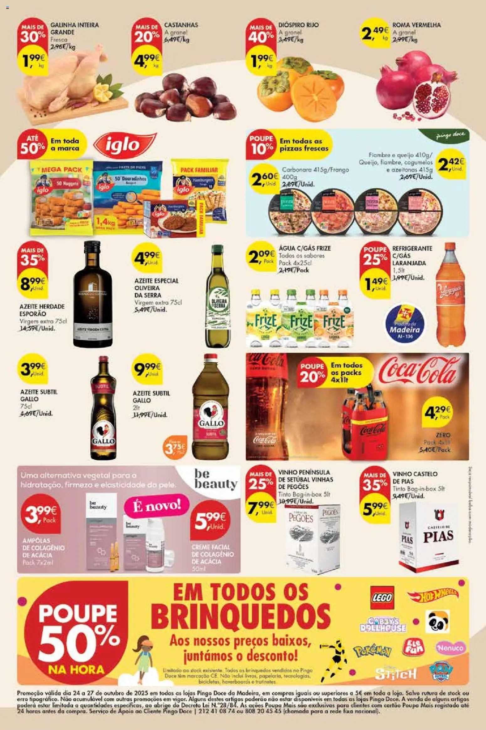 Pingo Doce Poupe este Fim de Semana Madeira │ válido de 24.10.2025 | Página: 2 | Produtos: Queijo, Água com gás, Creme, Soda