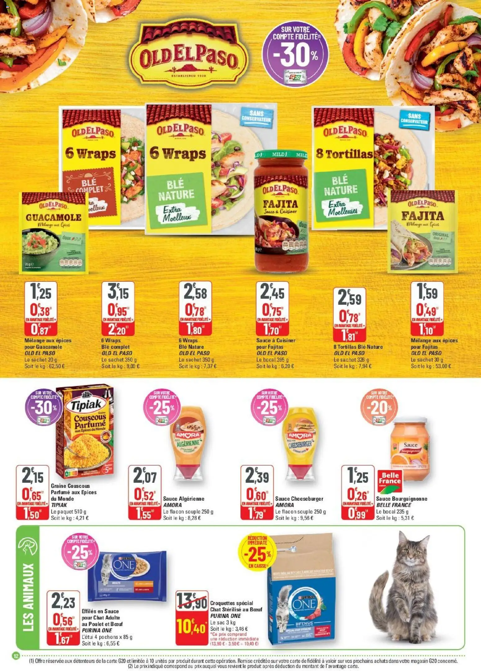 {H1} | Page: 12 | Produits: Sac, Tortillas, Guacamole, Thé