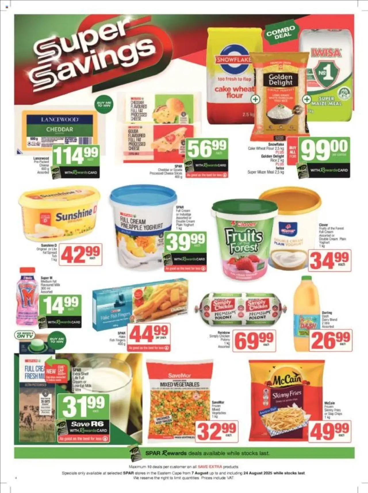 Spar - Eastern Cape - Weekly Specials │ valid from 07.08.2025 | Page: 4 | Products: Cake, Flour, Milk, Chicken