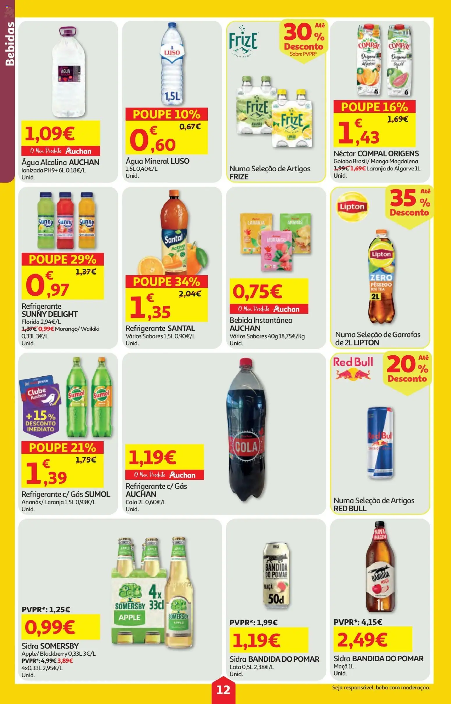 Minipreço folheto │ válido de 15.01.2026 | Página: 12 | Produtos: Agua, Refrigerante, Somersby, Bebida